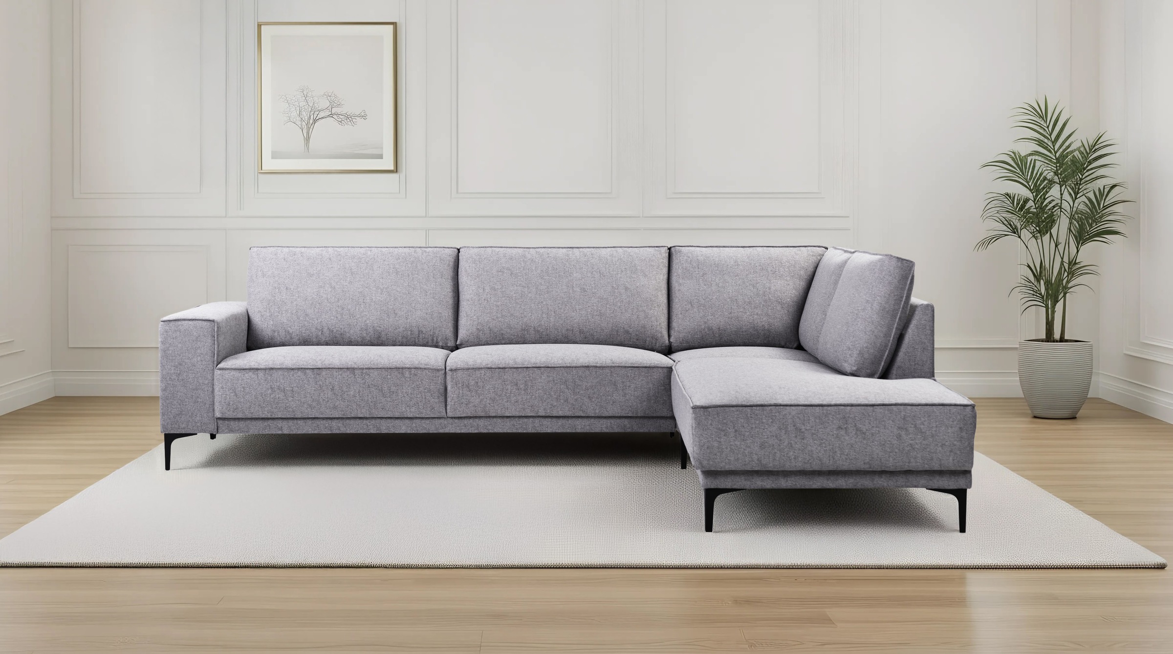 OTTO home Ecksofa »OLAND L-Form, B: 289 cm, Skandi-Design« Struktur, Flachg günstig online kaufen