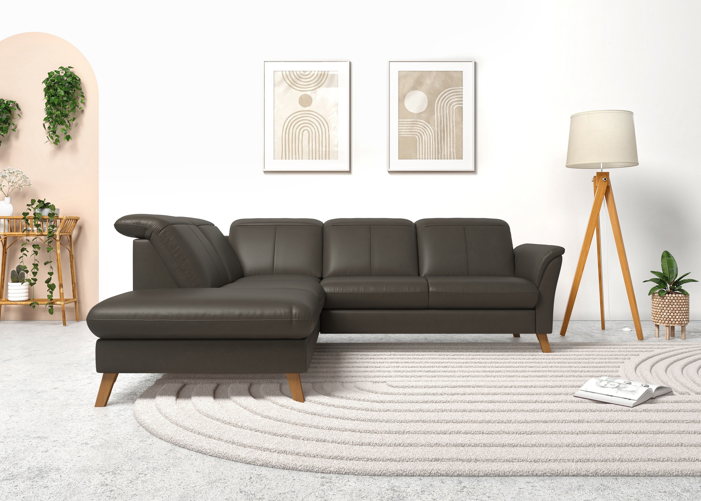 sit&more Ecksofa »Romero L-Form«, wahlweise mit oder ohne TV-Funktion, Bettfunktion, Bettkasten