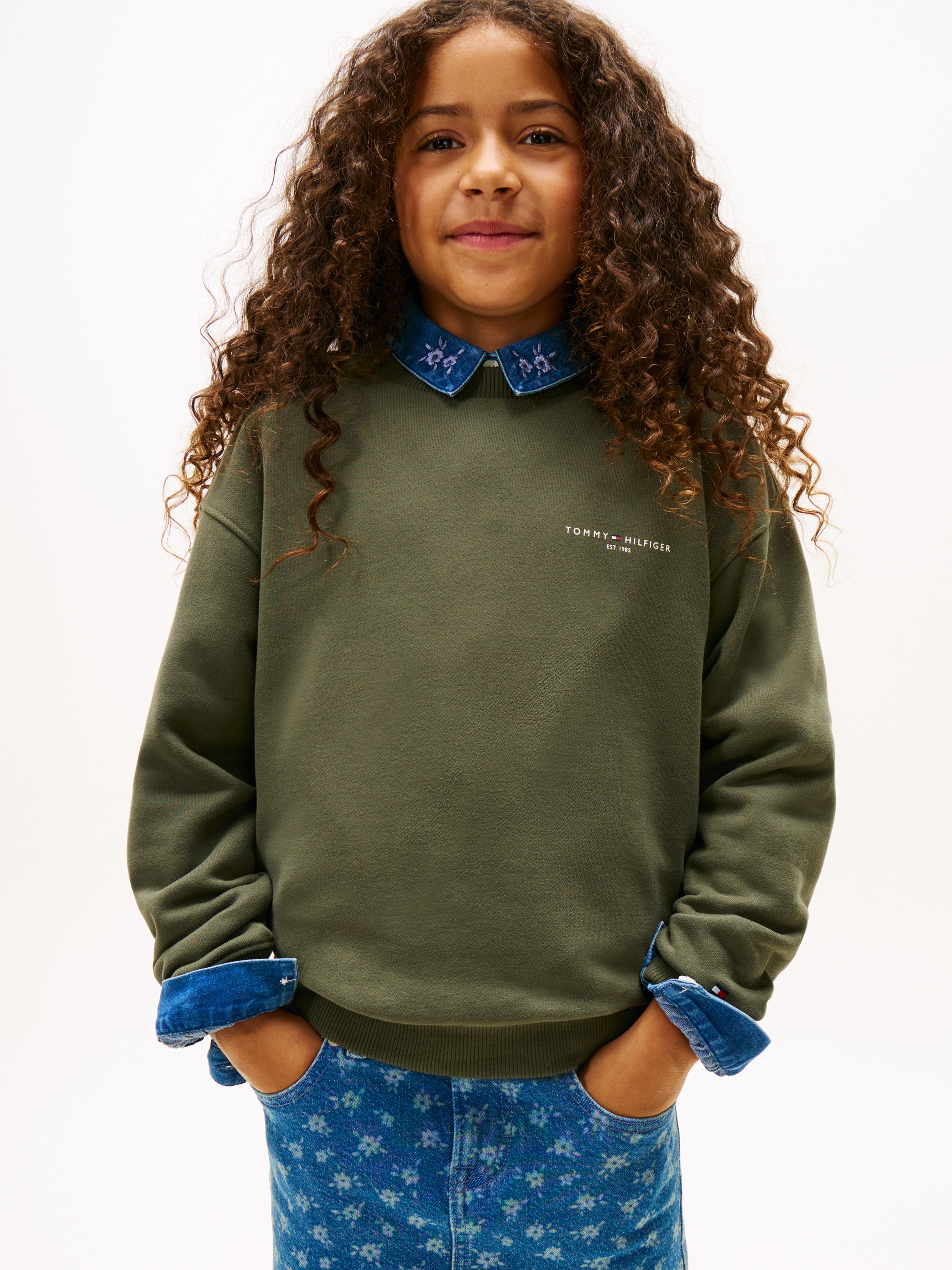 Tommy Hilfiger Sweatshirt »MINI CORP C-NECK«, Kinder bis 16 Jahre, für Jungen und Mädchen, regular fit
