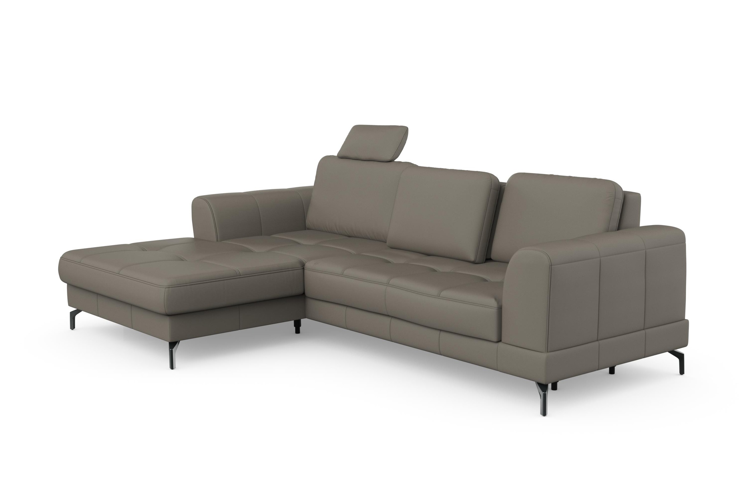 sit&more Ecksofa »Bendigo L-Form«, inklusive Sitztiefenverstellung, Bodenfreiheit 12 cm, in 2 Fußfarben