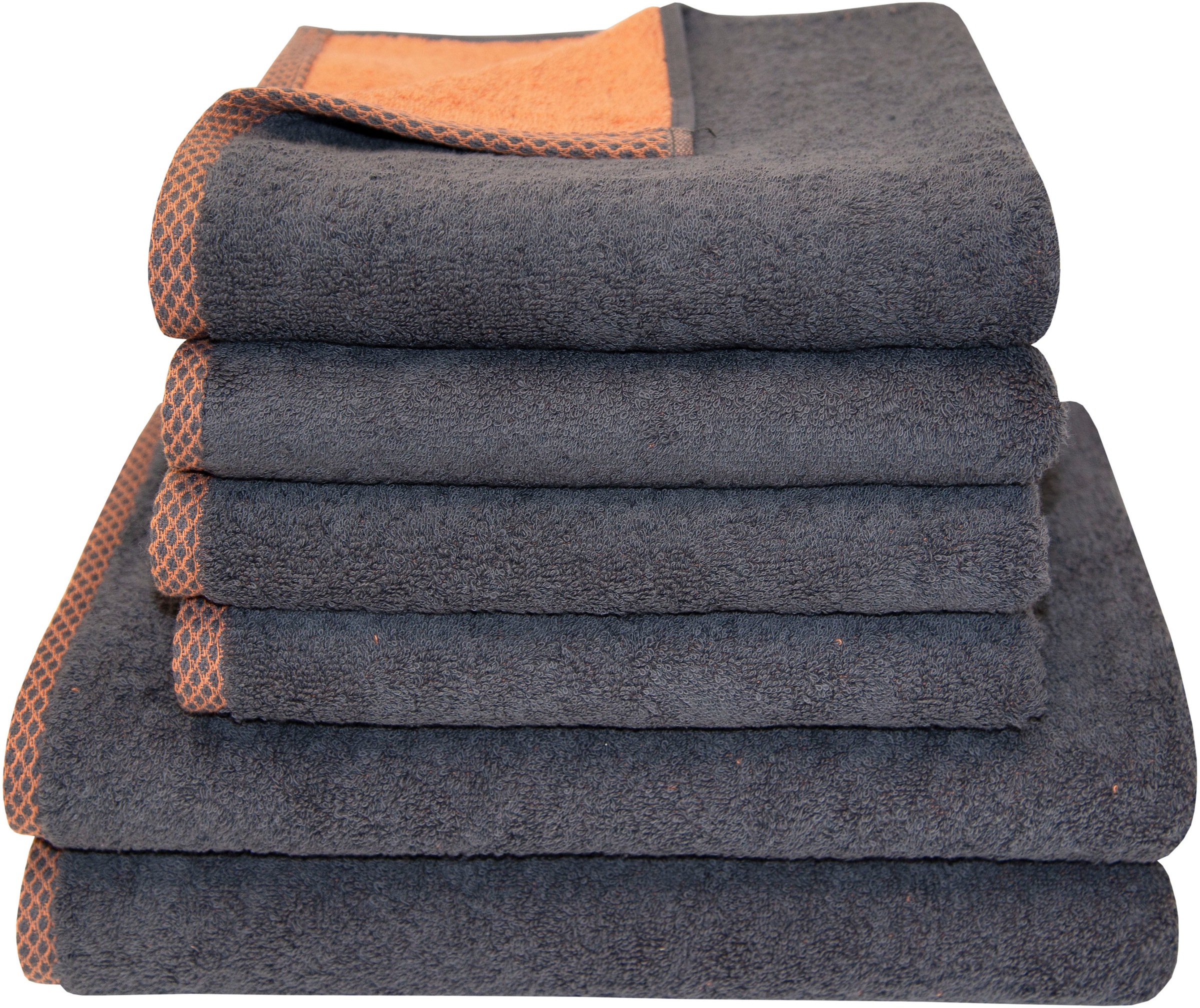 Dyckhoff Handtuch Set »Golden Shades Rhomb« Set 6 Stk. Walkfrottier 4 Handtücher (50x100cm), 2 Duschtücher (70x140cm)