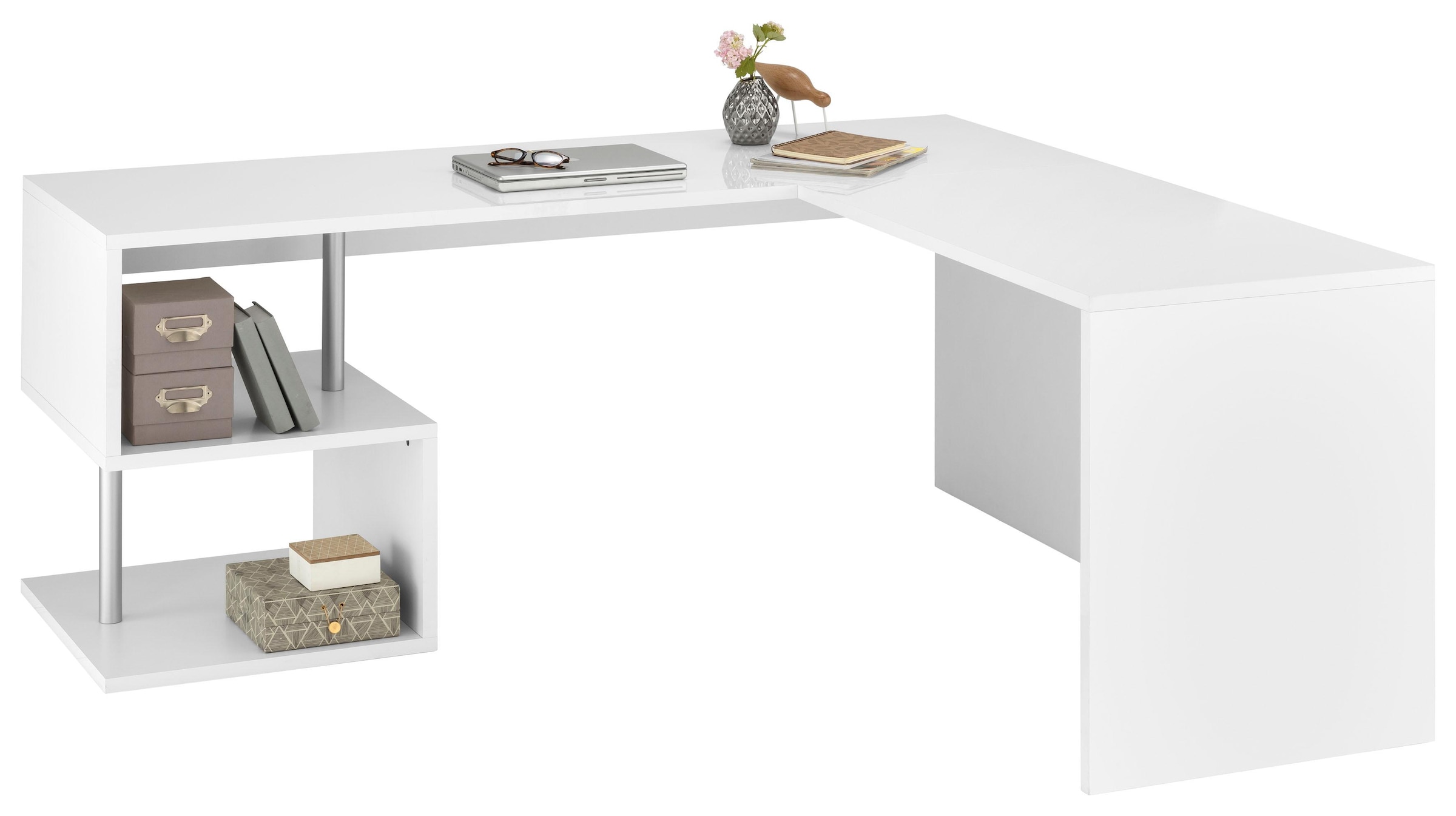 INOSIGN Eckschreibtisch »Esse, Schreibtisch im modernen Design«, mit oder ohne Monitoraufsatz Breite 180/160 cm, "Made in Italy"