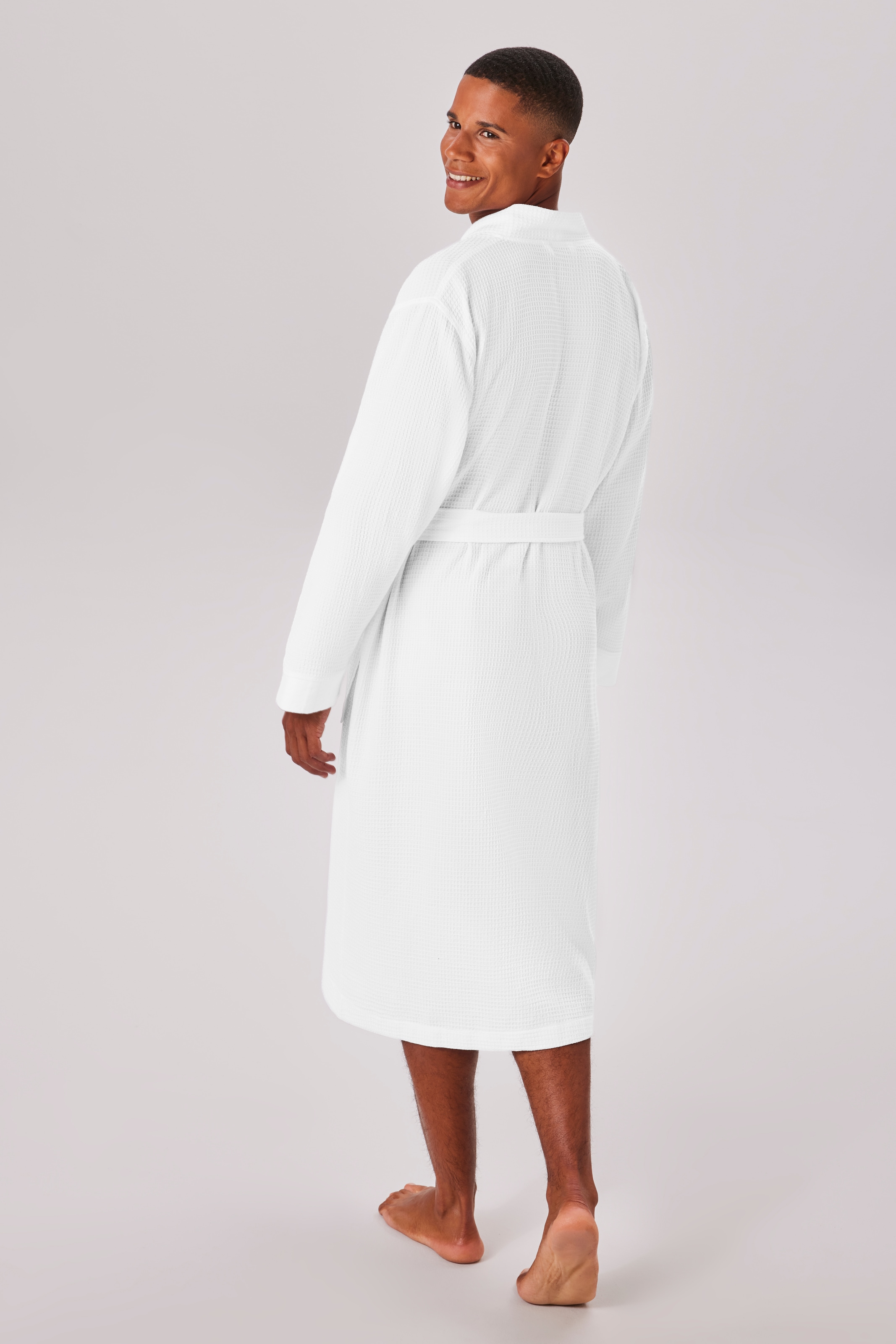 my home Unisex-Bademantel »Vanessa, ideal für Sauna & Spa, Hotelbademantel, Morgenmantel«, 1 Stk. Taschen, Damen & Herren, Waffelpiqué, sehr leichte Qualität, S-3XL