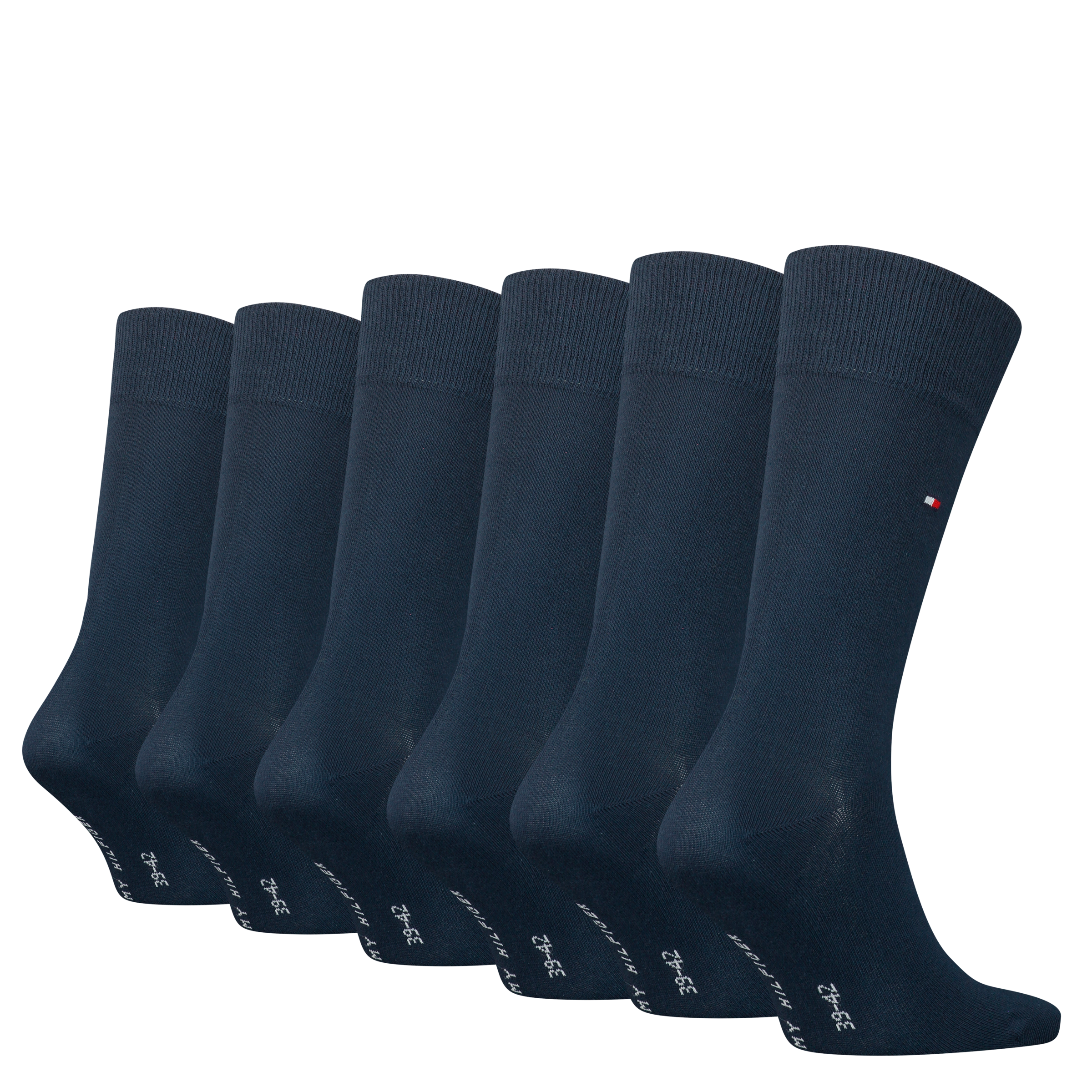 Tommy Hilfiger Socken »TH MEN SOCK 6P ECOM«, (Packung, 6 Paar, 6 Paar), Gekämmte Baumwolle, atmungsaktiv, druckfreier Bund