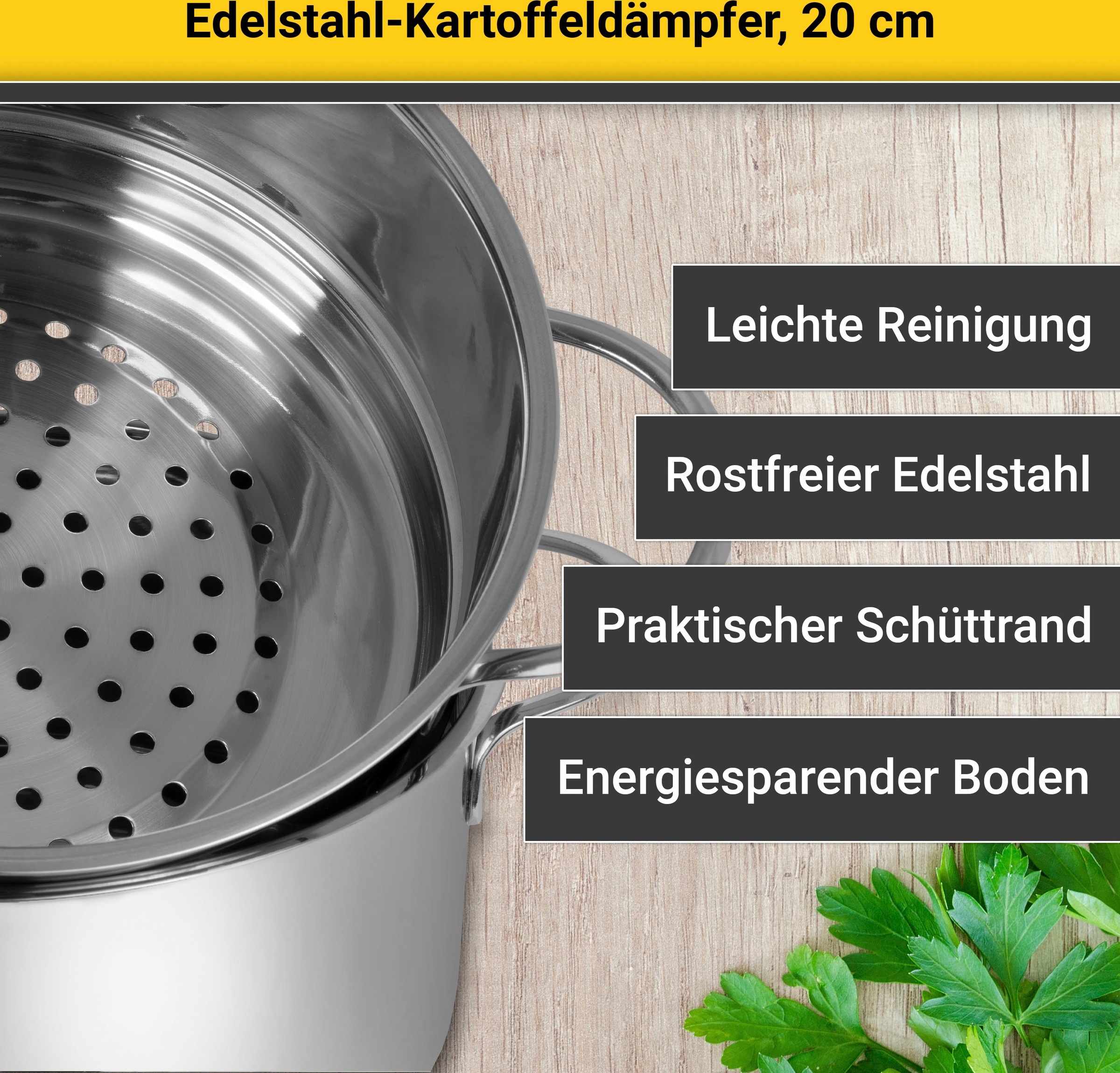 Krüger Dampfgartopf, Edelstahl, (1 tlg.), für Induktions-Kochfelder geeigne günstig online kaufen