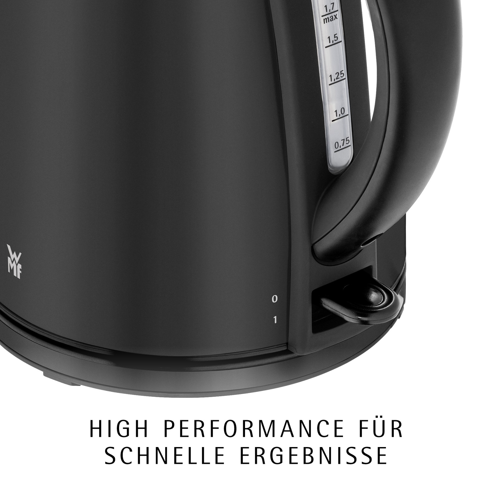 WMF Wasserkocher »Stelio Deep Black« 1,7 l 2400 W Cromargan, beleuchtete Wasserstandsanzeige, 2400 Watt
