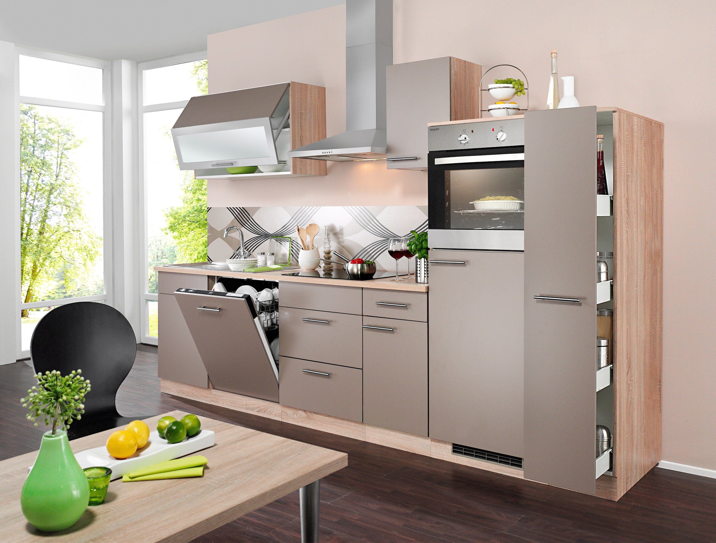 wiho Küchen Küchenzeile »Montana«, mit E-Geräten, Breite 300 cm günstig online kaufen