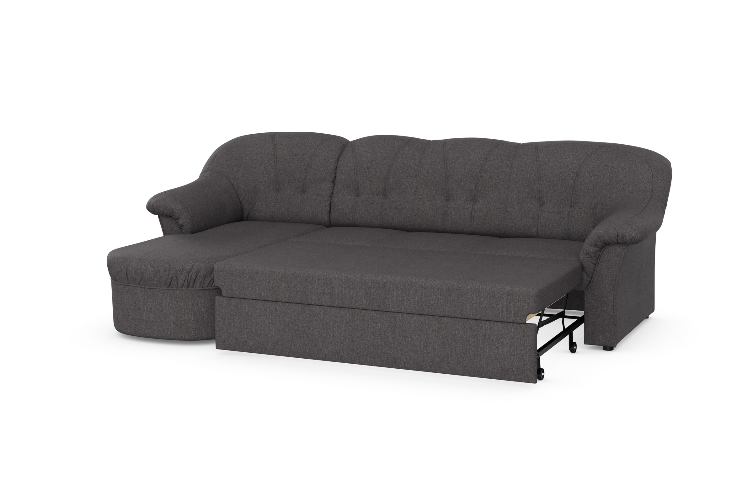 DOMO collection Ecksofa »Pegnitz, elegante Rückensteppung, kompakte Stellmaße 238/141cm, L-Form«, wahlweise mit Bettfunktion