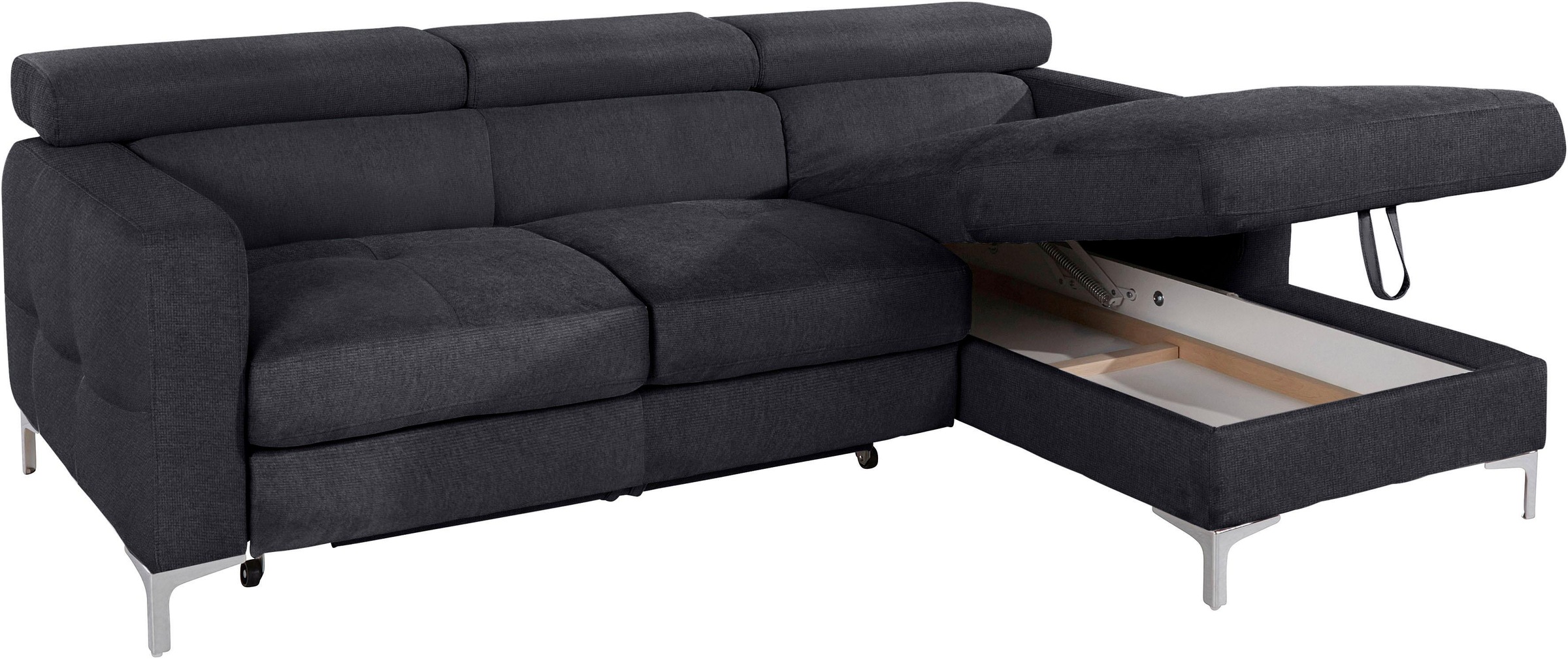 COTTA Ecksofa »Sammy L-Form«, mit Kopfteilverstellung, wahlweise mit Bettfunktion & Bettkasten