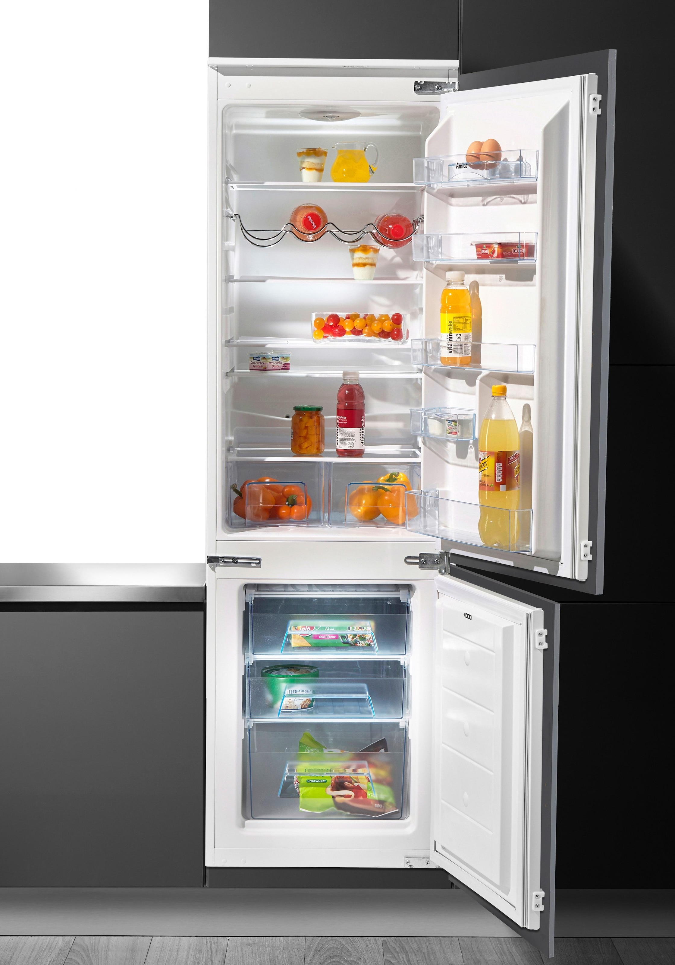 Bild von Amica Einbaukühlgefrierkombination, BK313.3AA/EKGC 16177, 177,6 cm hoch, 54,5 cm breit, Sicherheitsglas