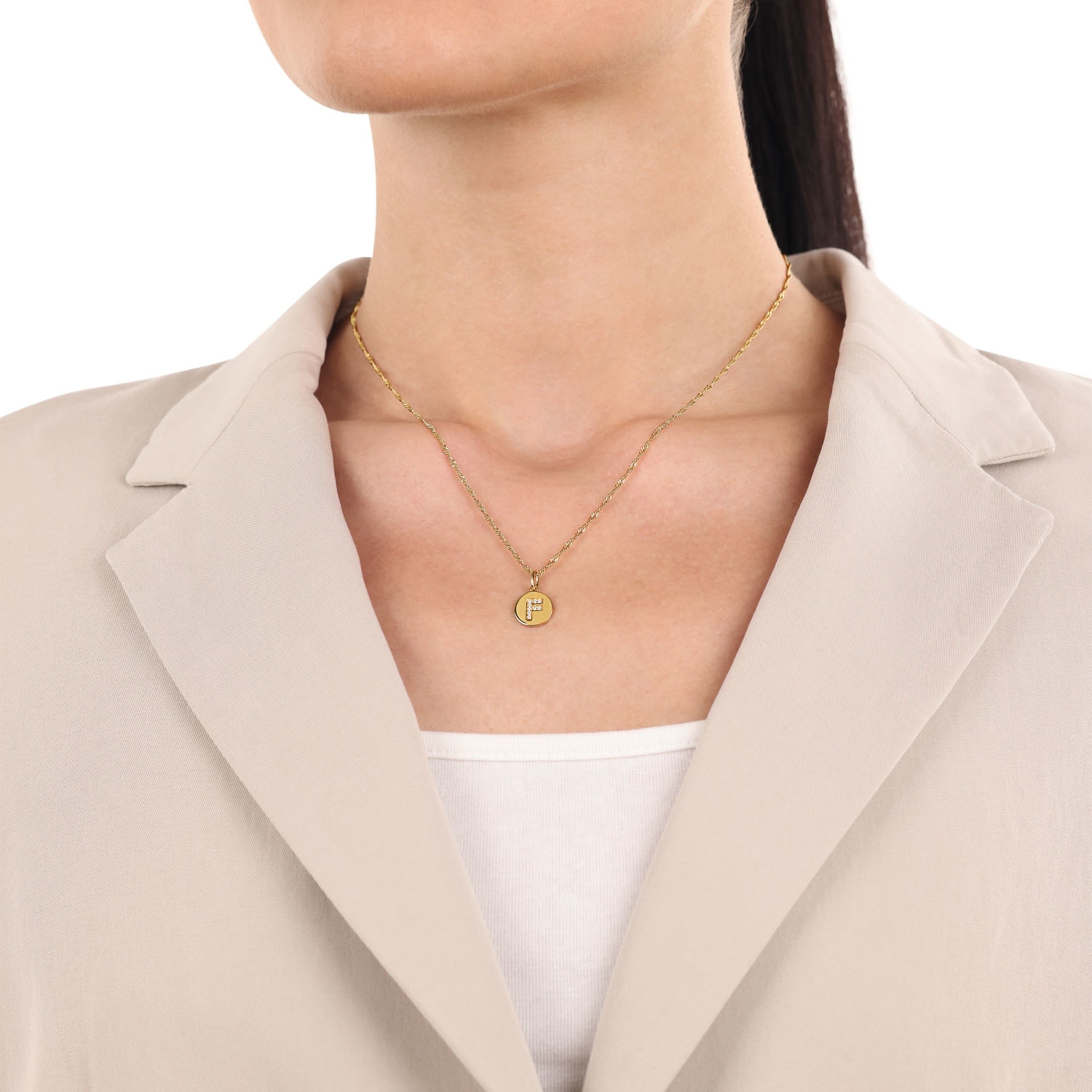 Amor Buchstabenanhänger »A-Z« ()  mit Zirkonia (synth.)