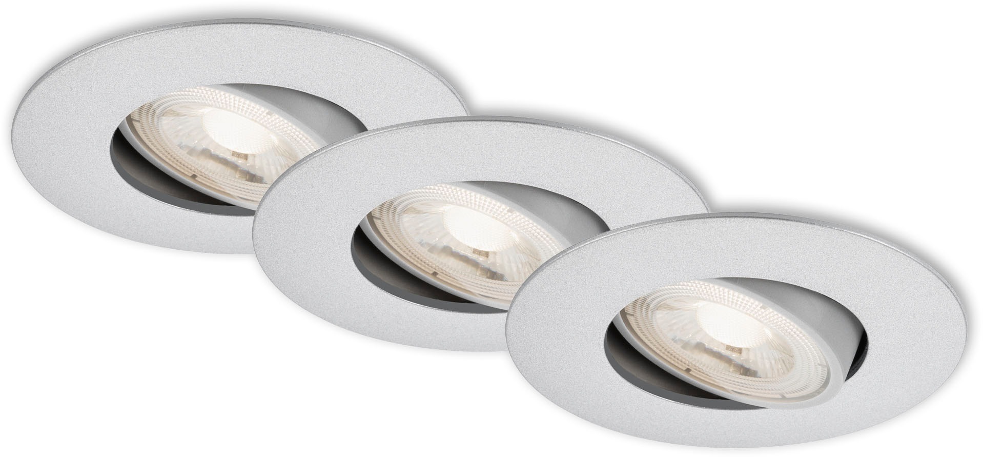 Briloner Leuchten LED Einbauleuchte »7048034 KULANA«, Leuchtmittel LED-Board | LED fest integriert, Einbauleuchte SET schwenkbar + dimmbar IP23 Ø 9cm