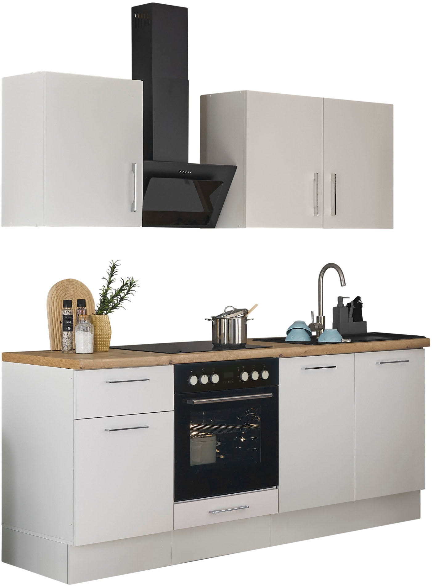 BASIC by Balculina Küchenzeile »Turin«, Breite 210 cm, wahlweise mit E-Geräten