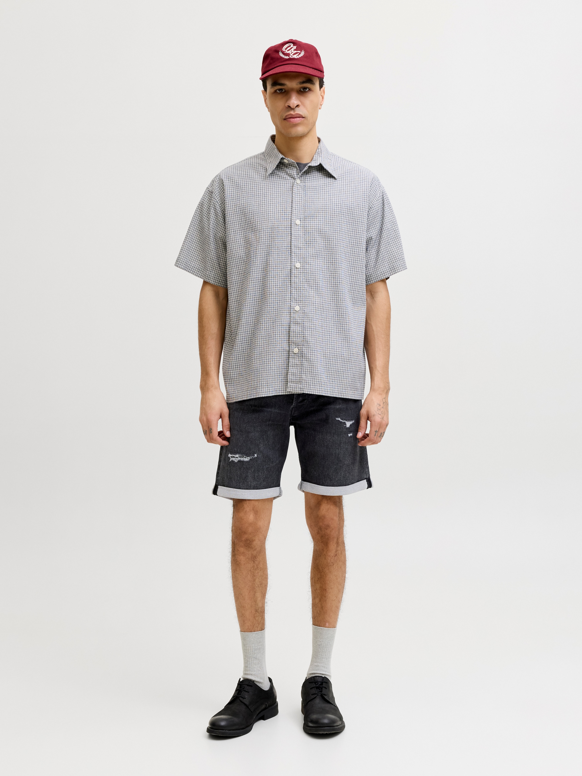 Jack & Jones Shorts »JJIRICK JJICON I.K. SHORTS GE 066 SN«  Baumwollmischung mit Stretch, regular fit, Destroyed Effekte