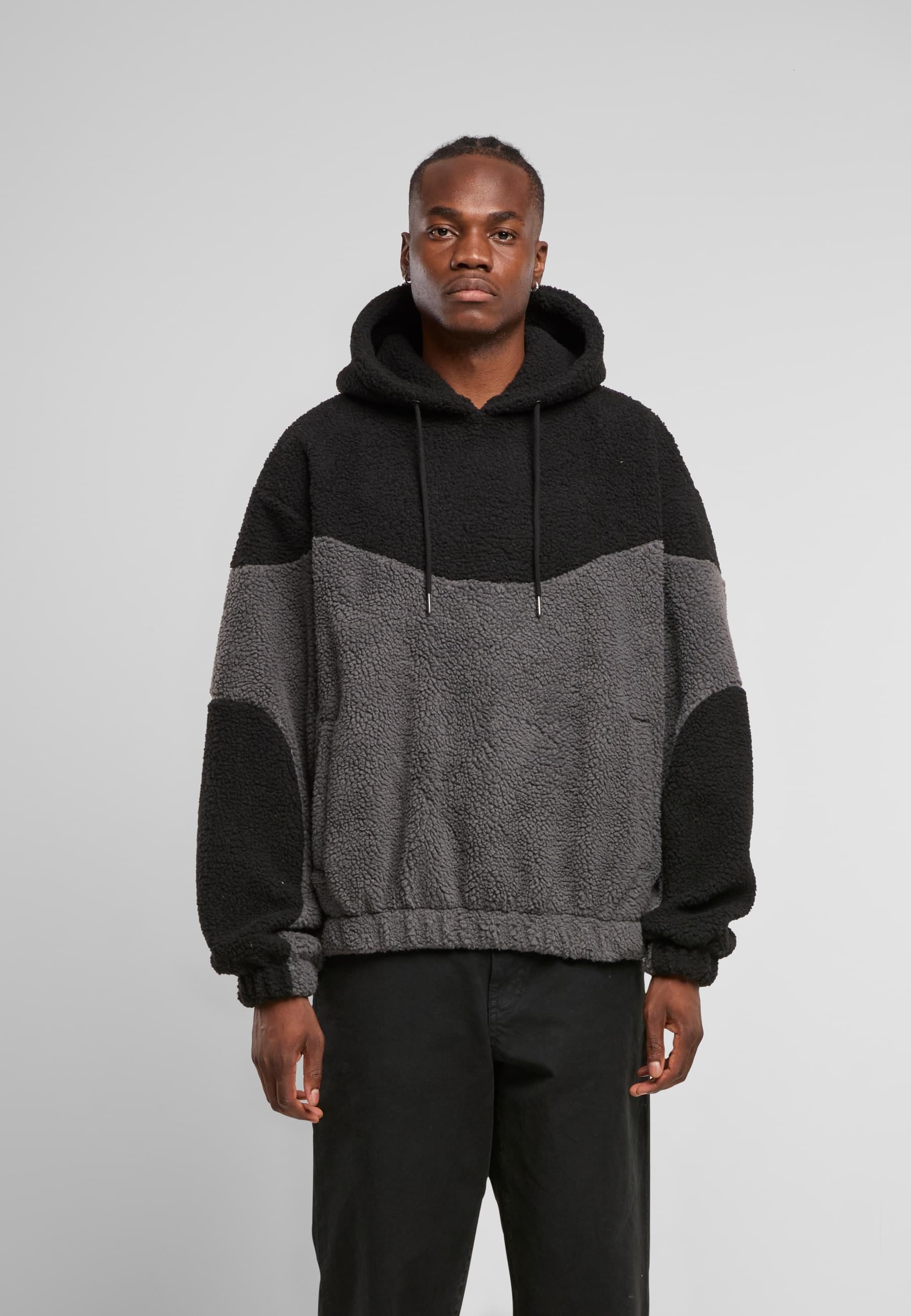 URBAN CLASSICS Kapuzensweatshirt »Urban Classics Weavy Colorblock Teddy Hoodie«, 1 Stk.
