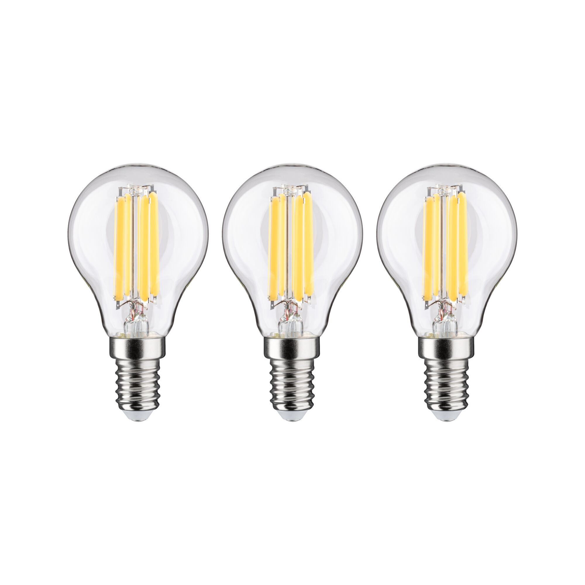 Paulmann LED-Leuchtmittel »Eco-Line Filament 230V LED Tropfen E14 3er-Pack 525lm 2,5W 3000K Klar«, E14, 3 St., Warmweiß