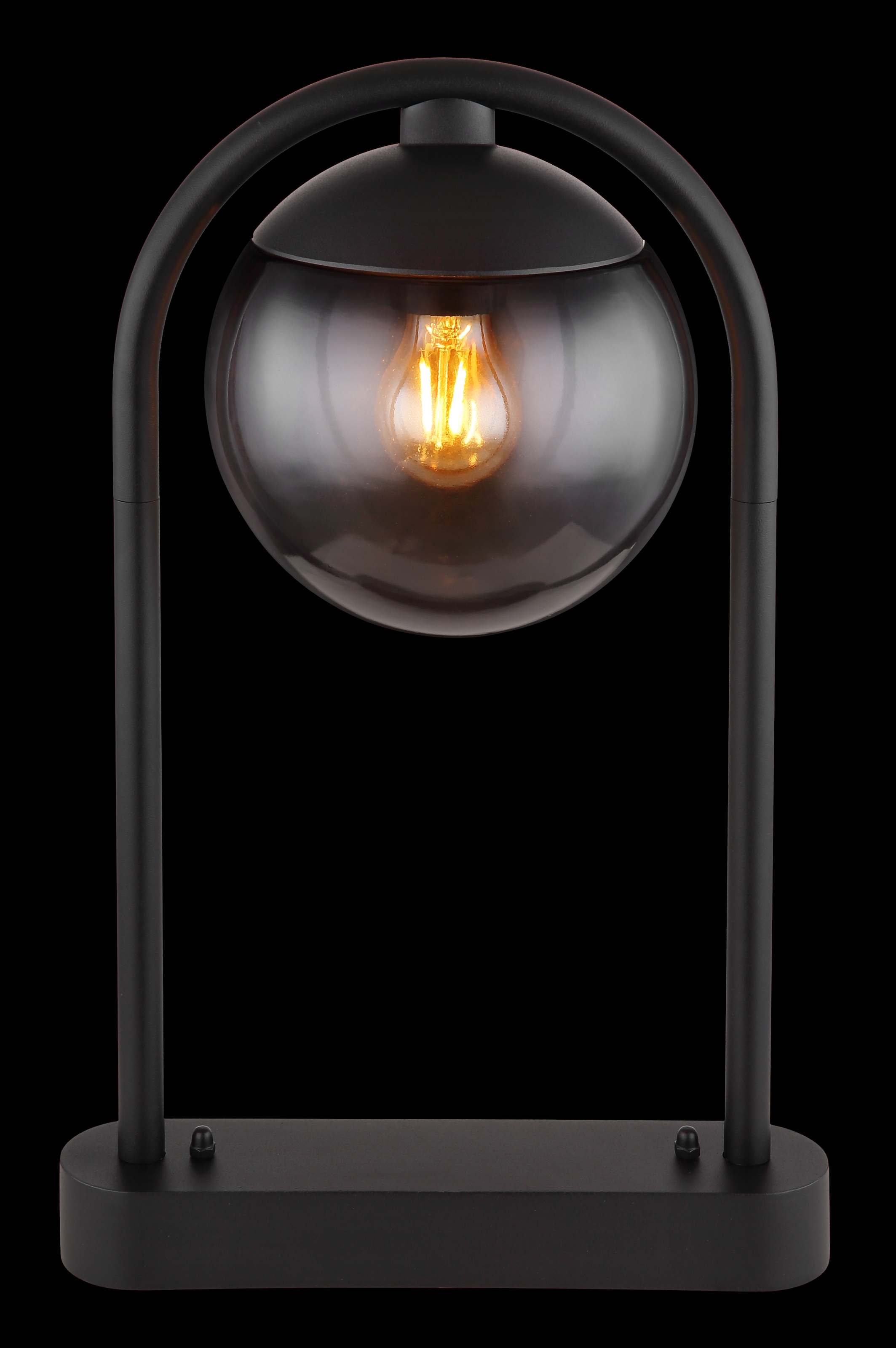 GLOBO LIGHTING Außen-Stehlampe »MICHAEL«, Leuchtmittel E27 | ohne Leuchtmittel, Außenlampe/schwarz/Glas rauchfarben/Richtung Lichtschein: abwärts