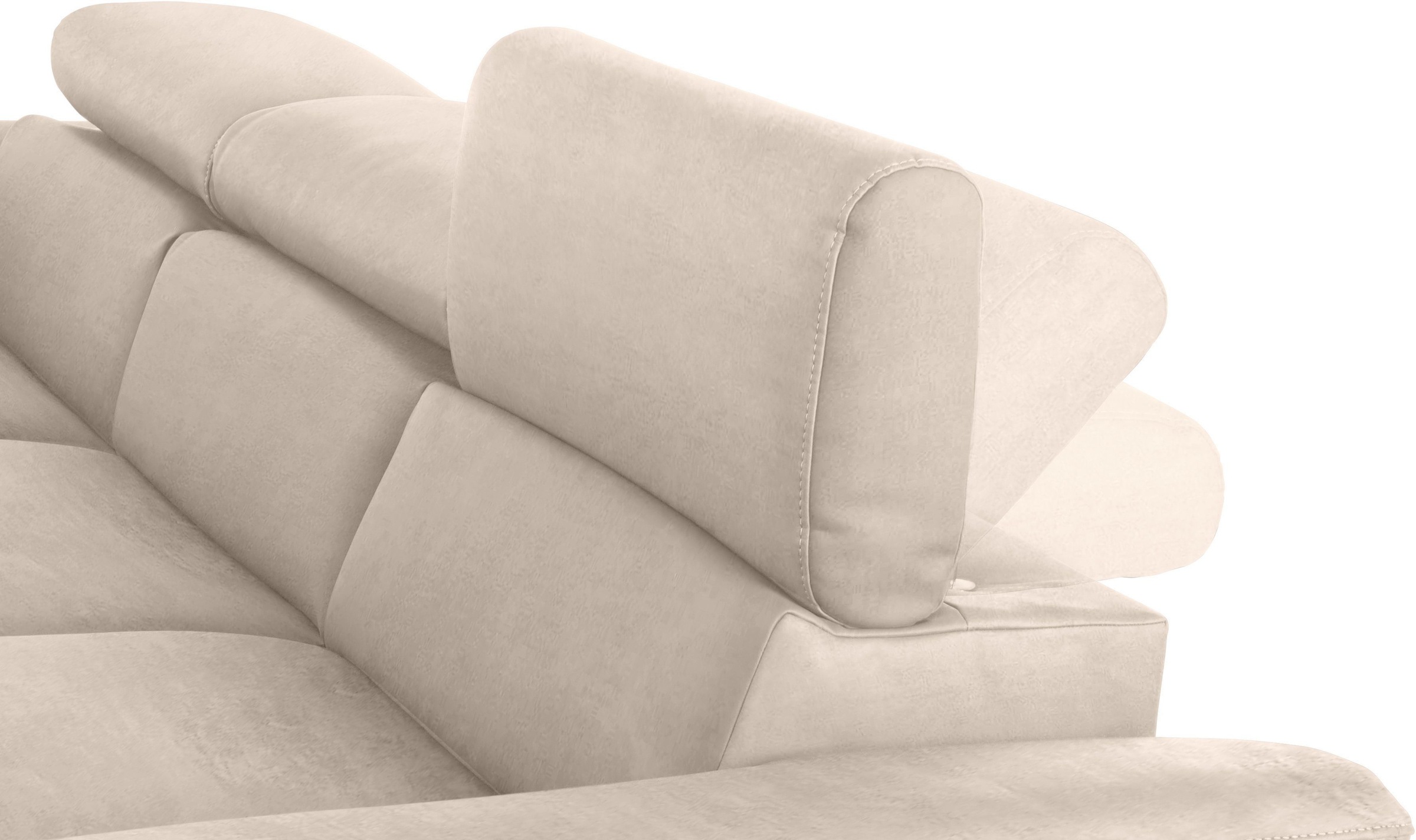COTTA Polstergarnitur »Komaris L-Form«, (Set), Set bestehend aus: Ecksofa mit Kopfteilverstellung & Hocker