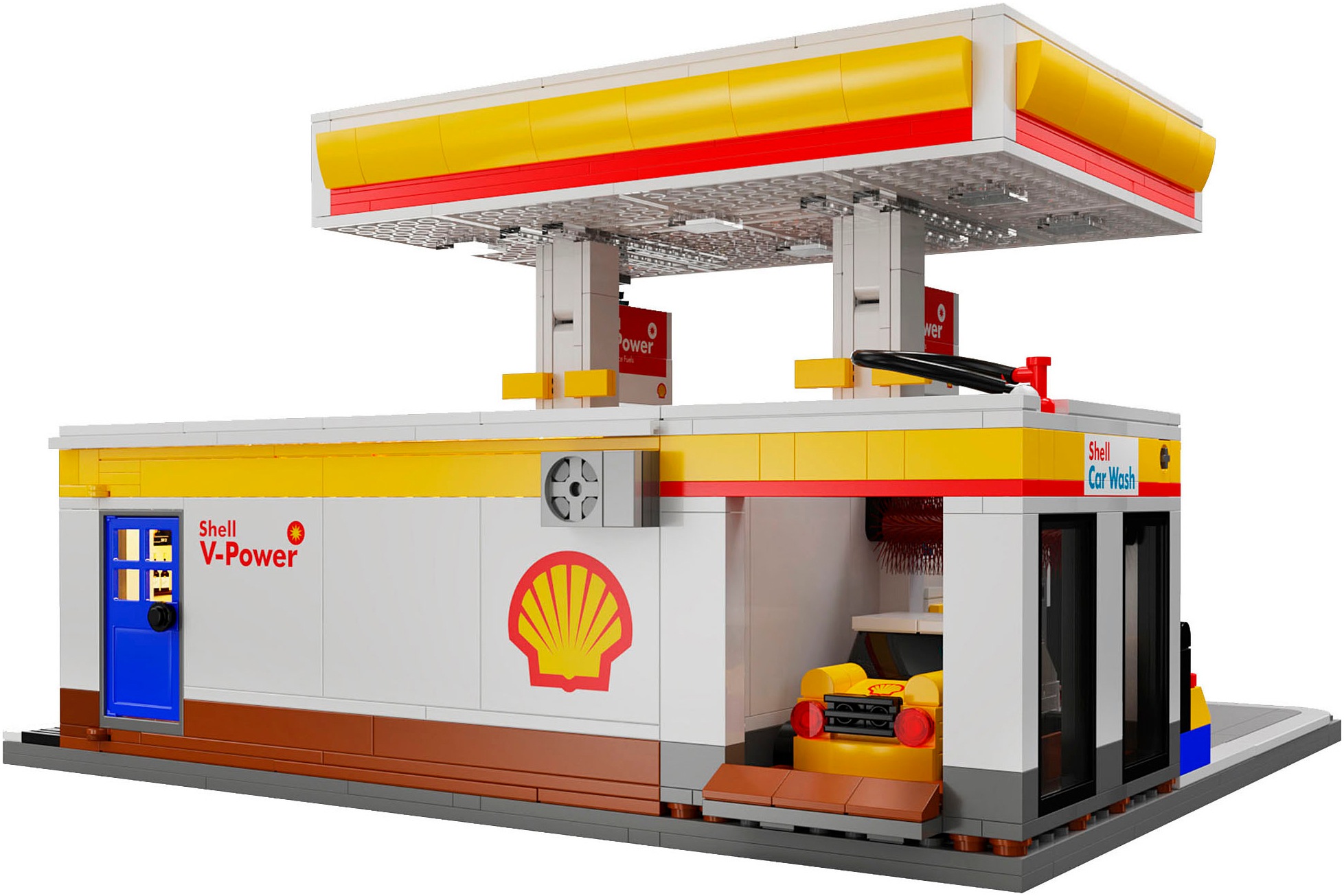 Jamara Konstruktions-Spielset »CaDA, Bricks, Shell Tankstelle mit Shop und Waschanlage (402857)« mit LED Licht