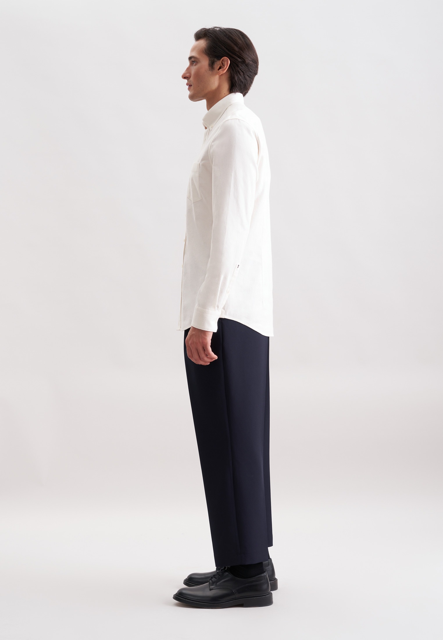 seidensticker Flanellhemd Slim 1/1 Button-Down-Kragen Uni