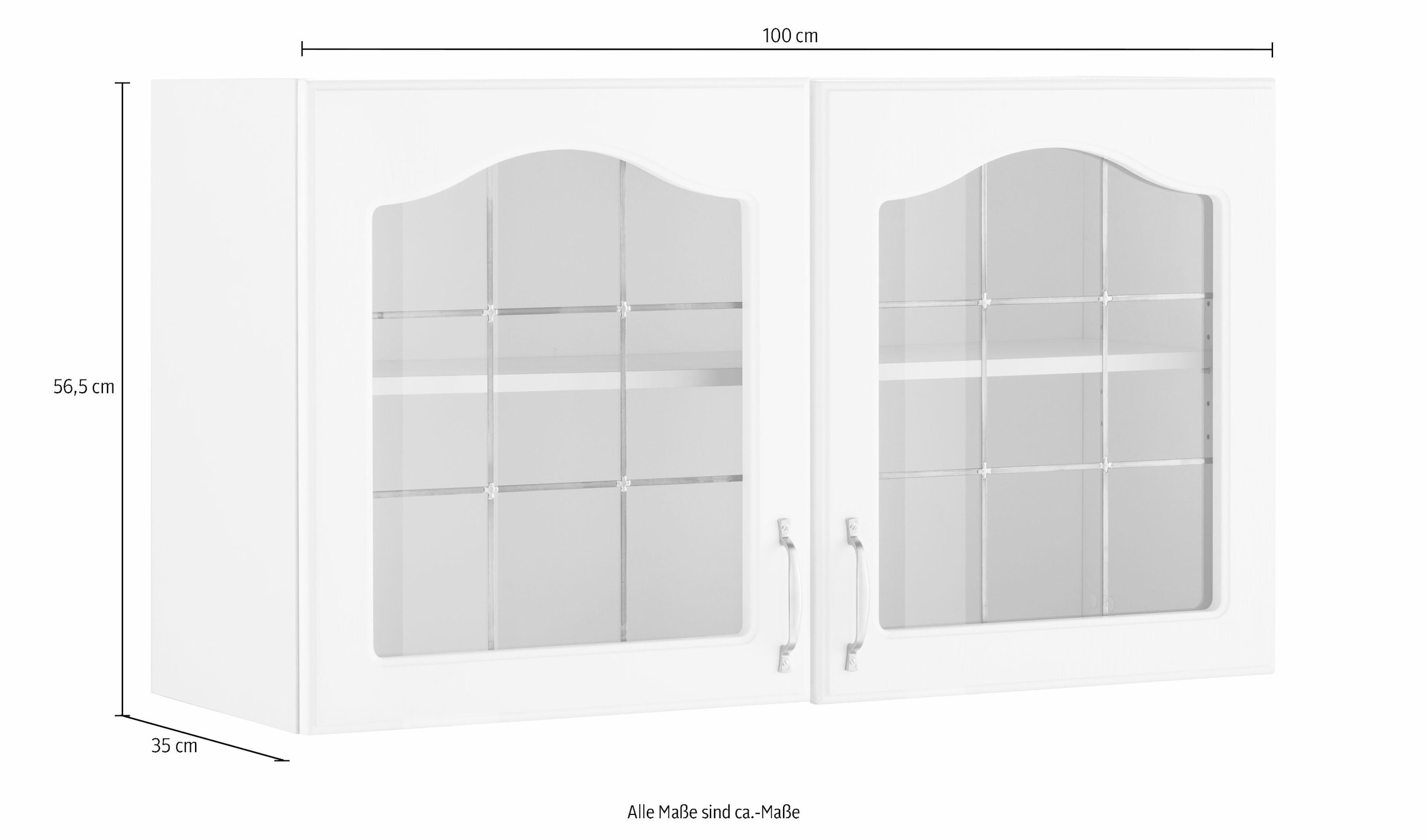 wiho Küchen auf breit, kaufen Glashängeschrank 100 cm 2 Glastüren »Linz«, mit Rechnung