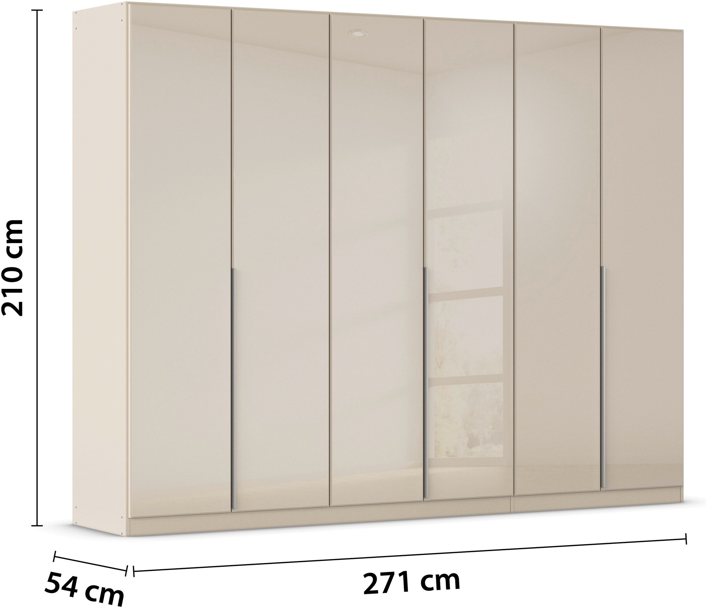rauch Drehtürenschrank »Kleiderschrank Kleiderschränke Schrank Garderobe AGORDO mit Glasfront«, (in zwei Griff-Farben), durchdachte Innenausstattung, in 6 Breiten und 2 Höhen MADE IN GERMANY