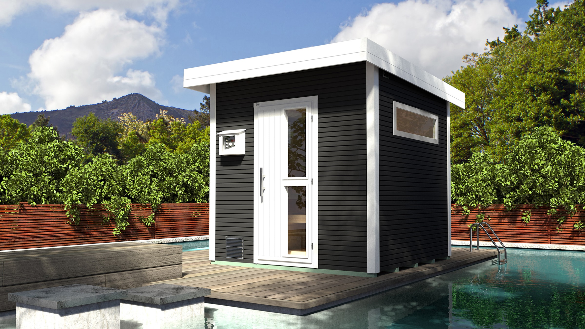 weka Saunahaus »Design-Saunahaus KUOPIO 1« Blockbohlen, modernes wekaLine-Profil