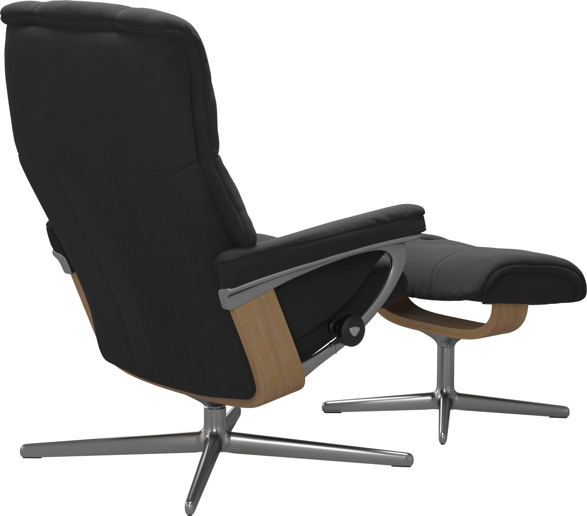 Stressless® Relaxsessel »Mayfair« Set, Relaxsessel mit Hocker,  mit Hocker, mit Cross Base, Größe S, M & L, Holzakzent Eiche