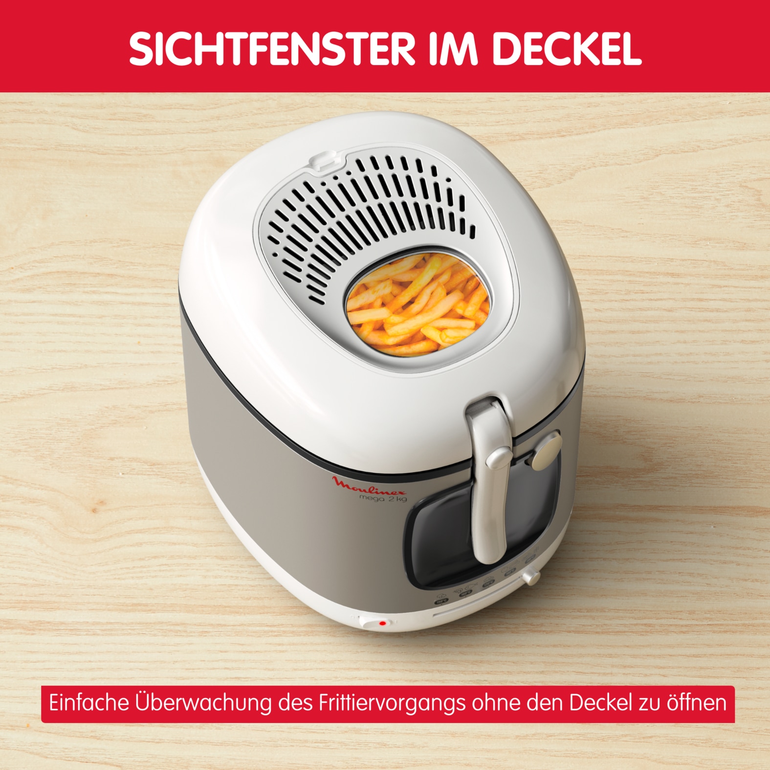 Moulinex Fritteuse »Mega«, 2100 W, einstellbarer Thermostat, Kontrollleuchte, Fritteuse mit Öl, AM4800
