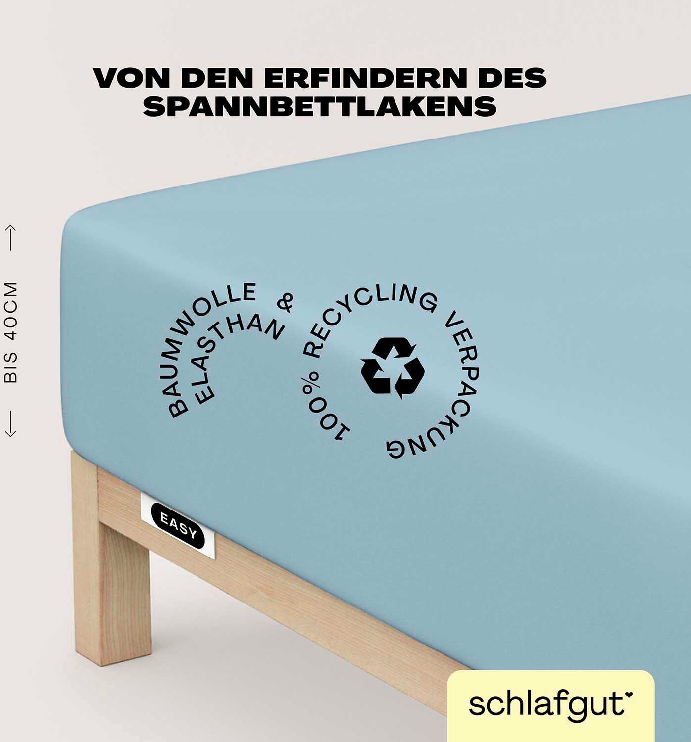 Schlafgut Spannbettlaken »EASY Jersey Elasthan Boxspring«, MADE IN GREEN by günstig online kaufen