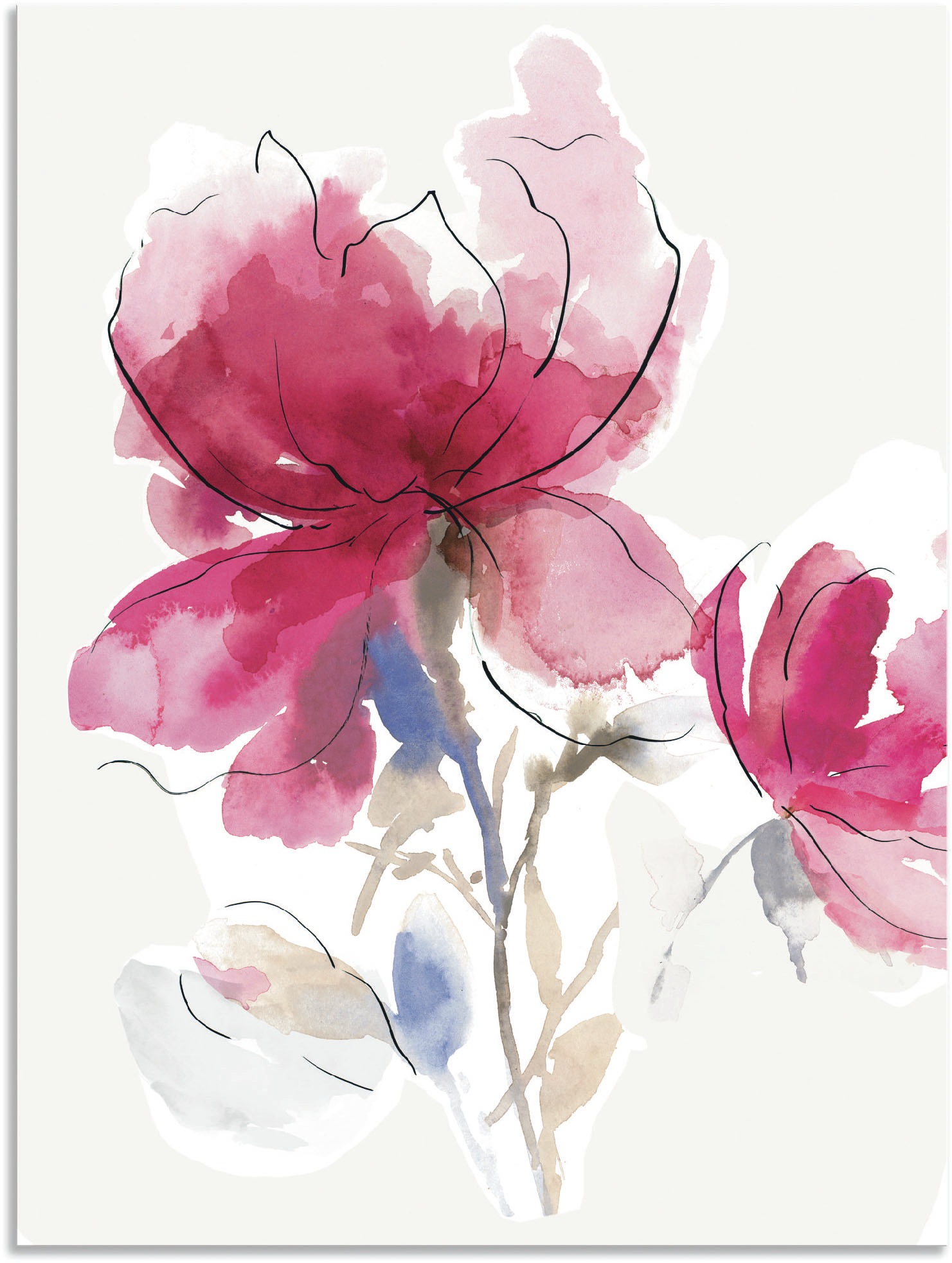Artland Wandbild »Rosige Blüte I.« Blumenbilder 1 Stk. tlg. als Alubild, Le günstig online kaufen