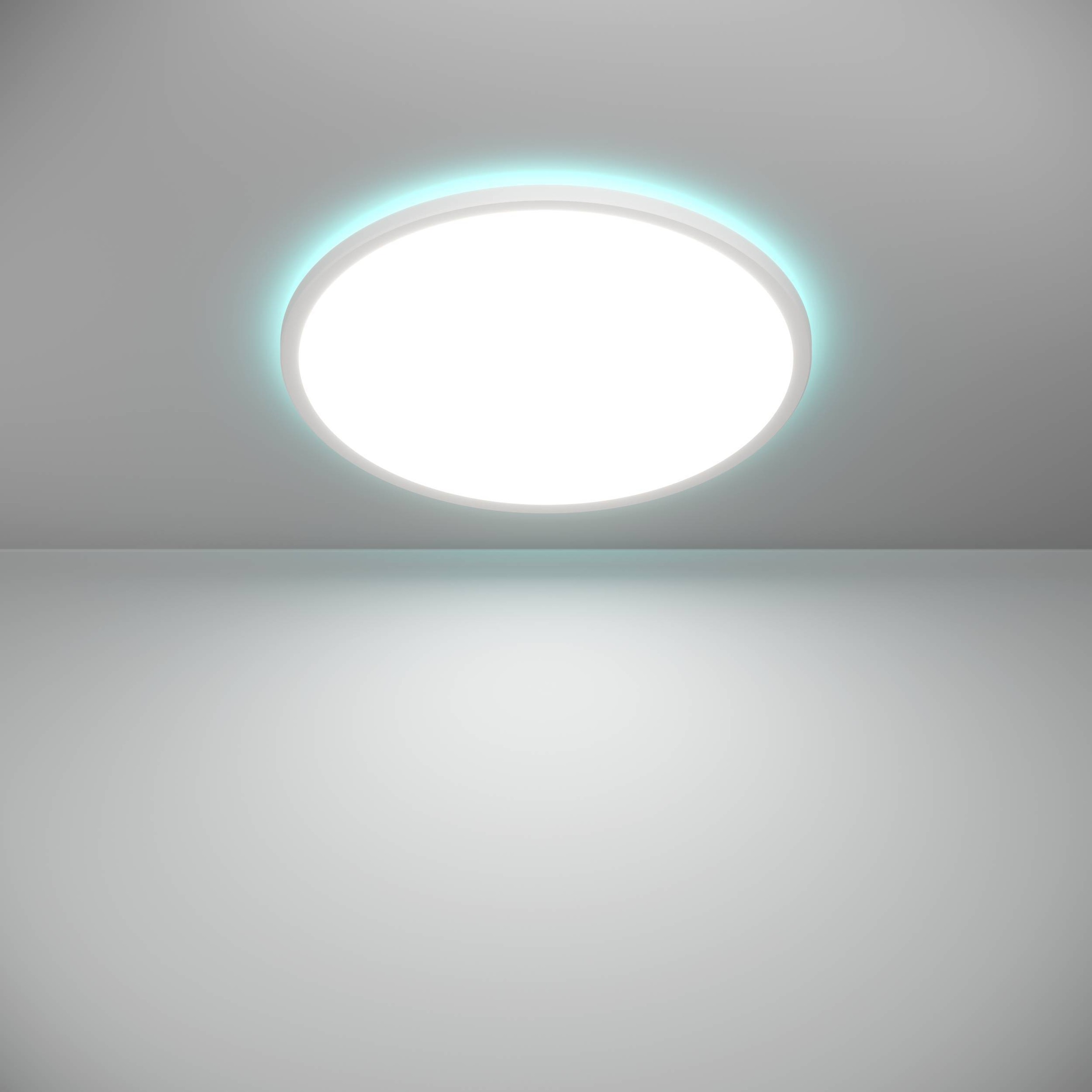 EGLO Deckenleuchte »Rovito-Z Deckenlampe, ZigBee 3.0, Kunststoff, Badezimmerlampe, IP44« LED-Modul 1 Stk. Kaltweiß | RGB Wand-/Deckenleuchte - H3,2 x Ø50 cm - weiß - 16,8W inkl.