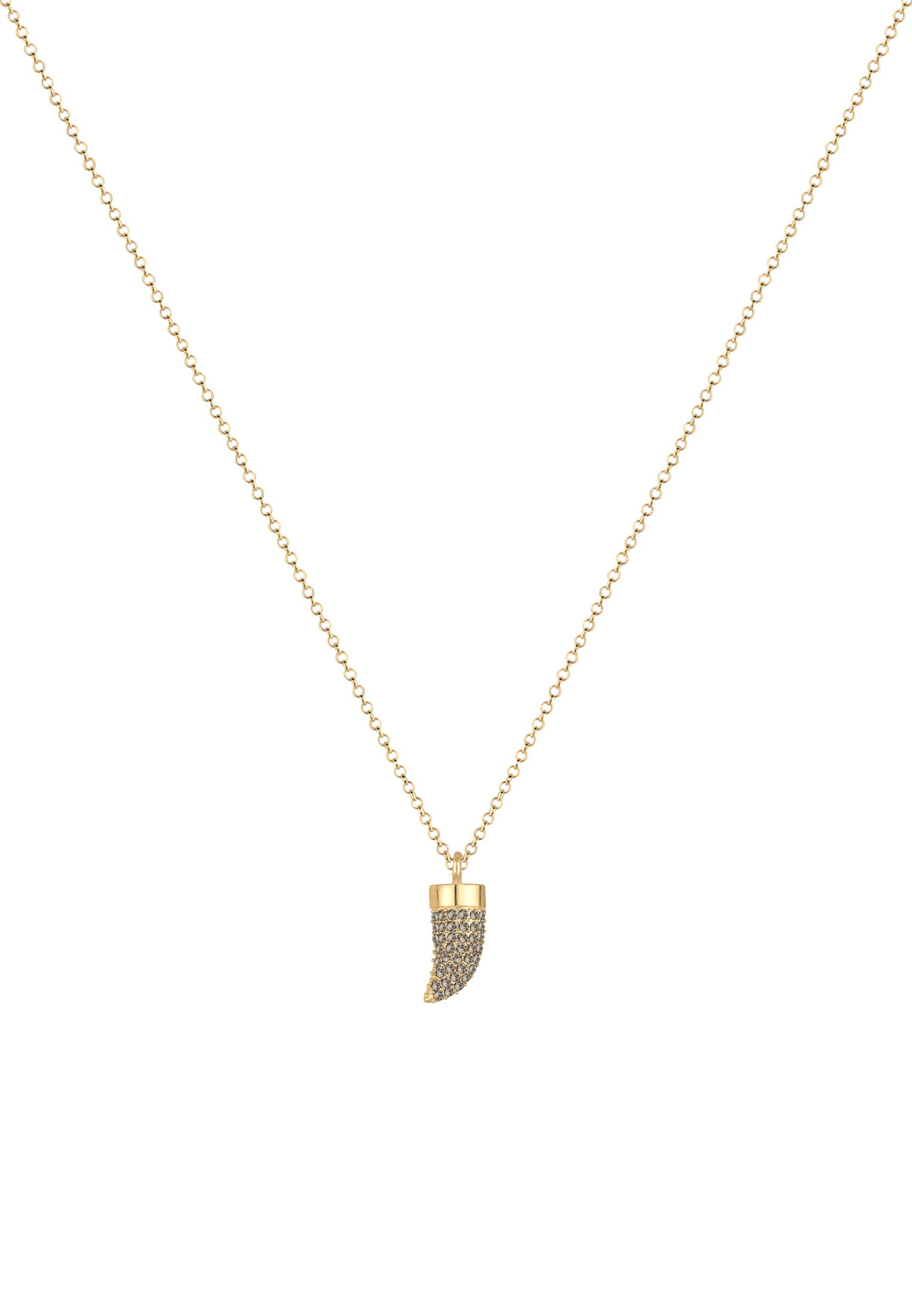 Elli Collierkettchen »Zahn Horn Kristalle Trend 925er Silber«
