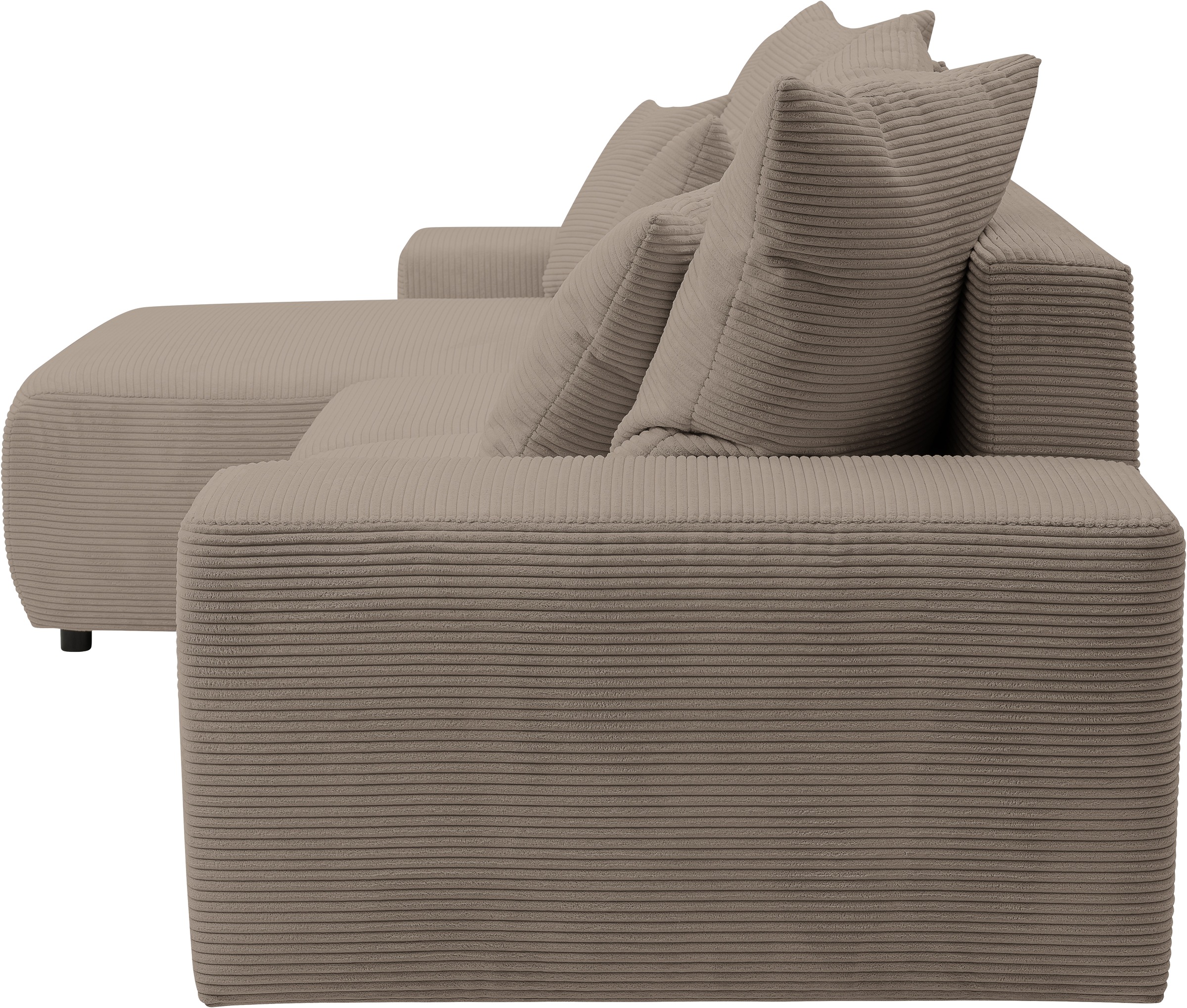 WERK2 Ecksofa »Riwa, modernes Sofa zum Kuscheln und Entspannen, Breite 300cm, L-Form«, Trendiges Ecksofa mit vielen Kissen, Schlaffunktion & Bettkasten