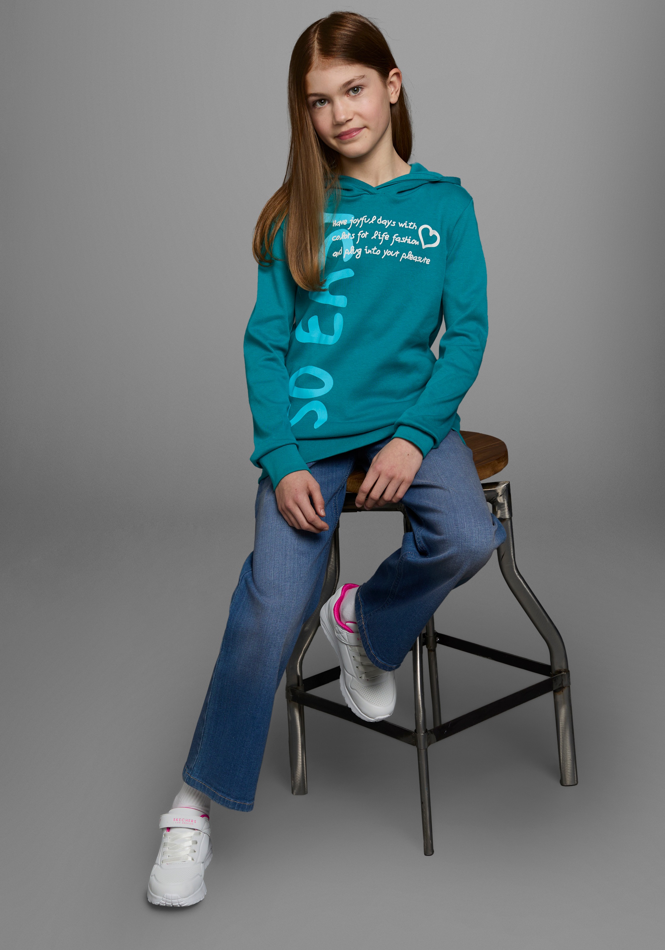 KIDSWORLD Kapuzenshirt »SO EASY - Print« Langarm,  Basic-Passform,  mit modischen Drucken