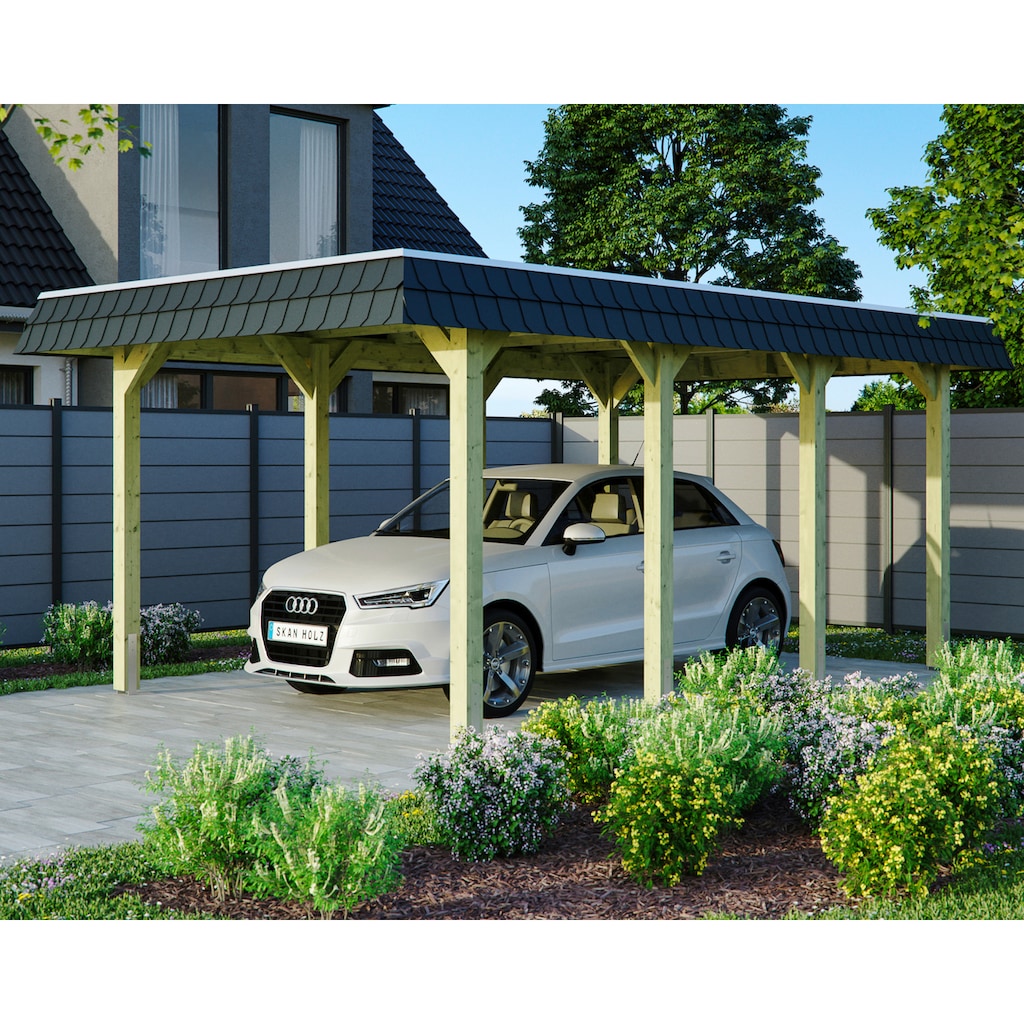 Skanholz Einzelcarport »Spreewald«, Fichtenholz, 285 cm, grün