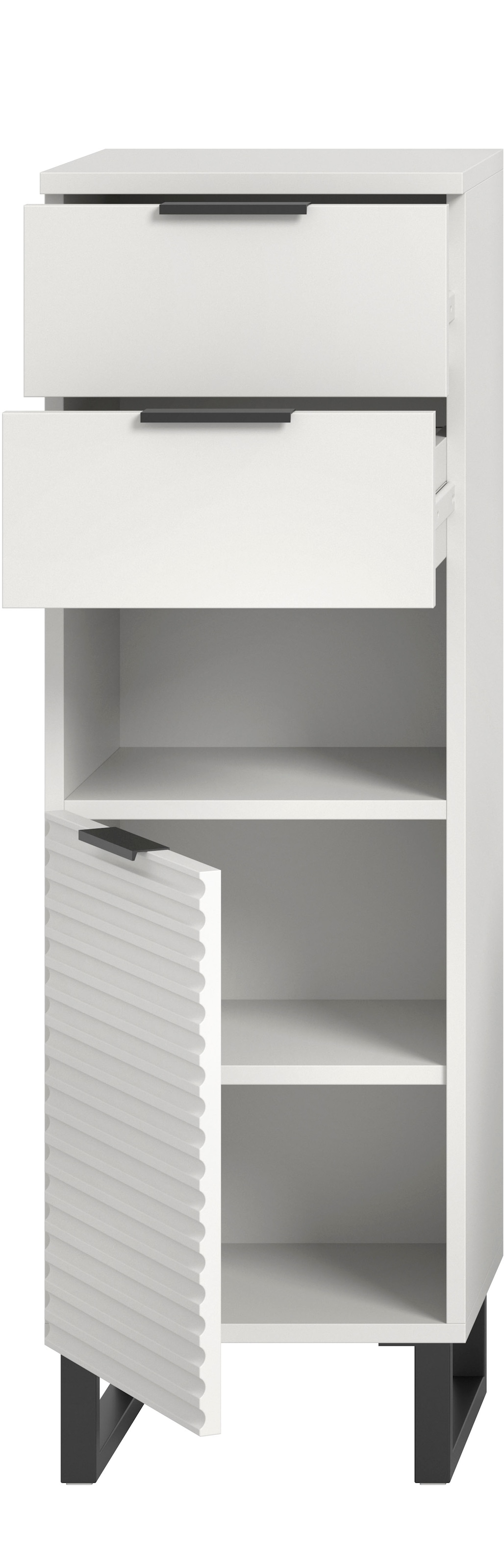 welltime Unterschrank »Litica, Höhe 110 cm, 2 Schubkästen, 1 Tür, 1 offenes Fach«, Badschrank, Bad-Midischrank, Badezimmer, Bad-Möbel