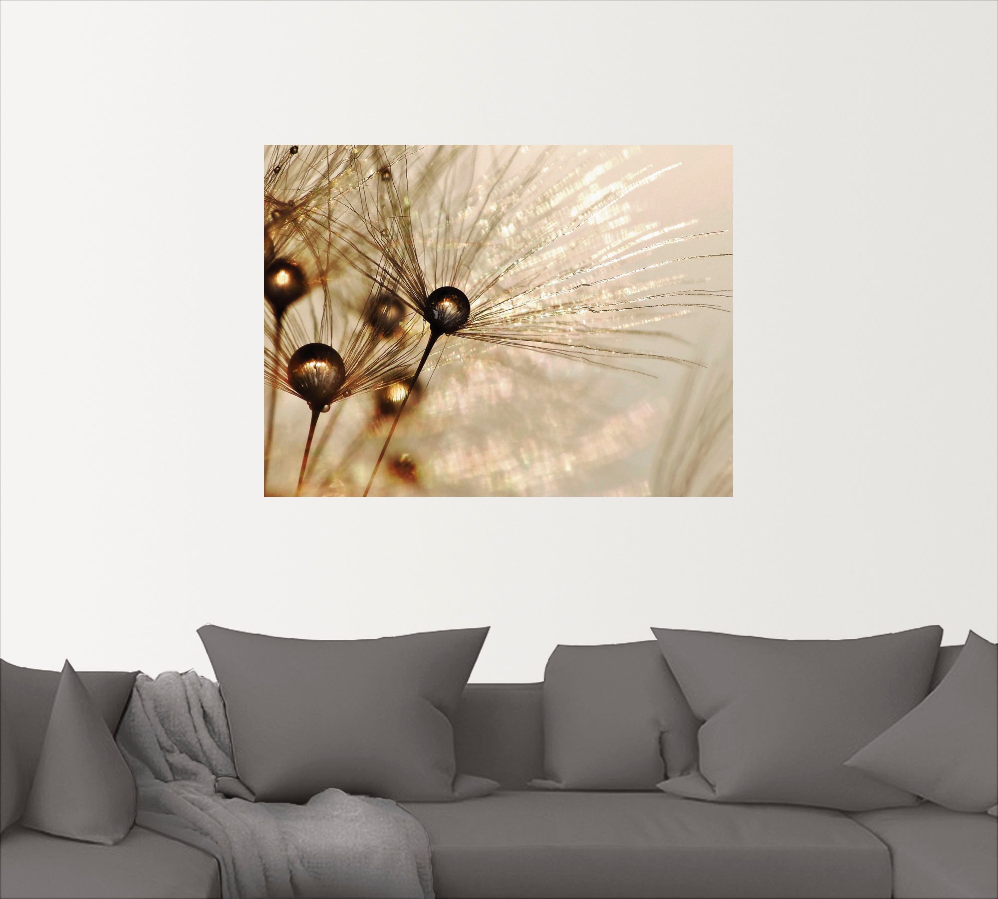 Artland Wandbild »Pusteblume Goldener Tropfen«, Blumen, (1 St.), als Alubild, Outdoorbild, Leinwandbild, Poster, Wandaufkleber