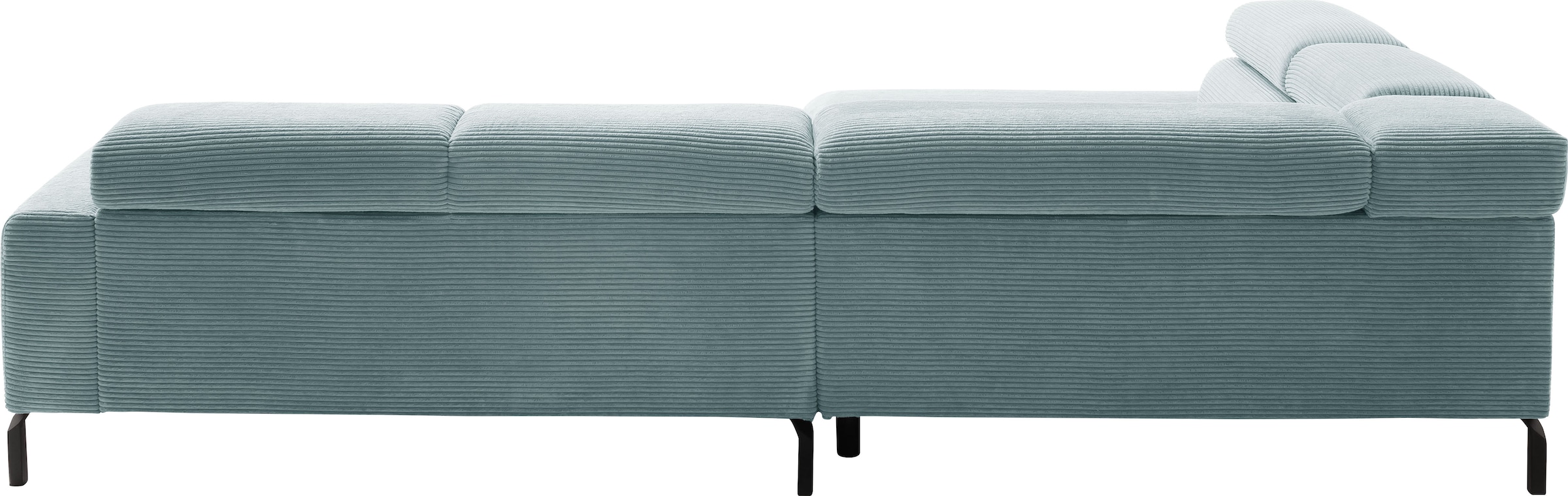 Home affaire Ecksofa »Antonelli, L-Form,  incl. Kopfteilverstellung, Breite 312 cm« ohne Sitztiefenverstellung, in Cord, bleu