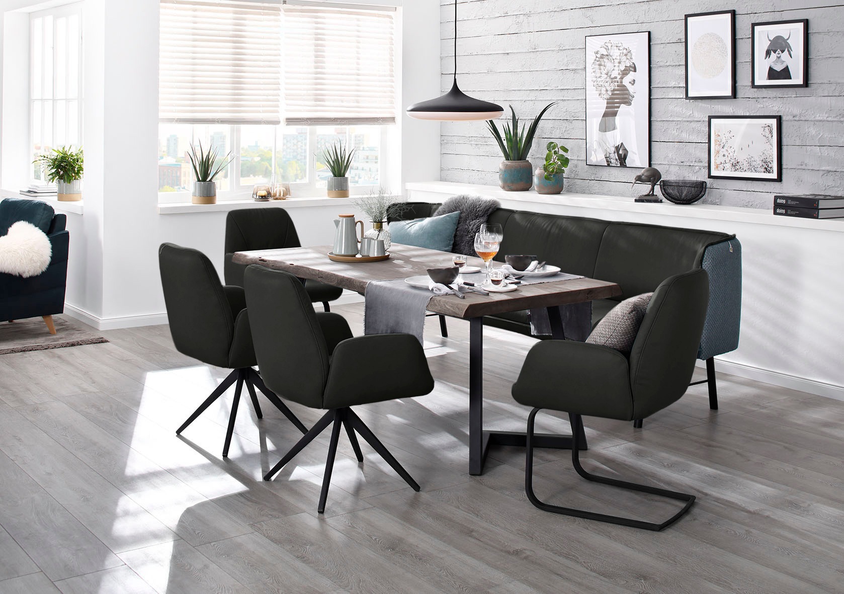 W.SCHILLIG Freischwinger »ole« (Set) 2 Stk.2er- oder 4er-Set, Gestell in Schwarz pulverbeschichtet