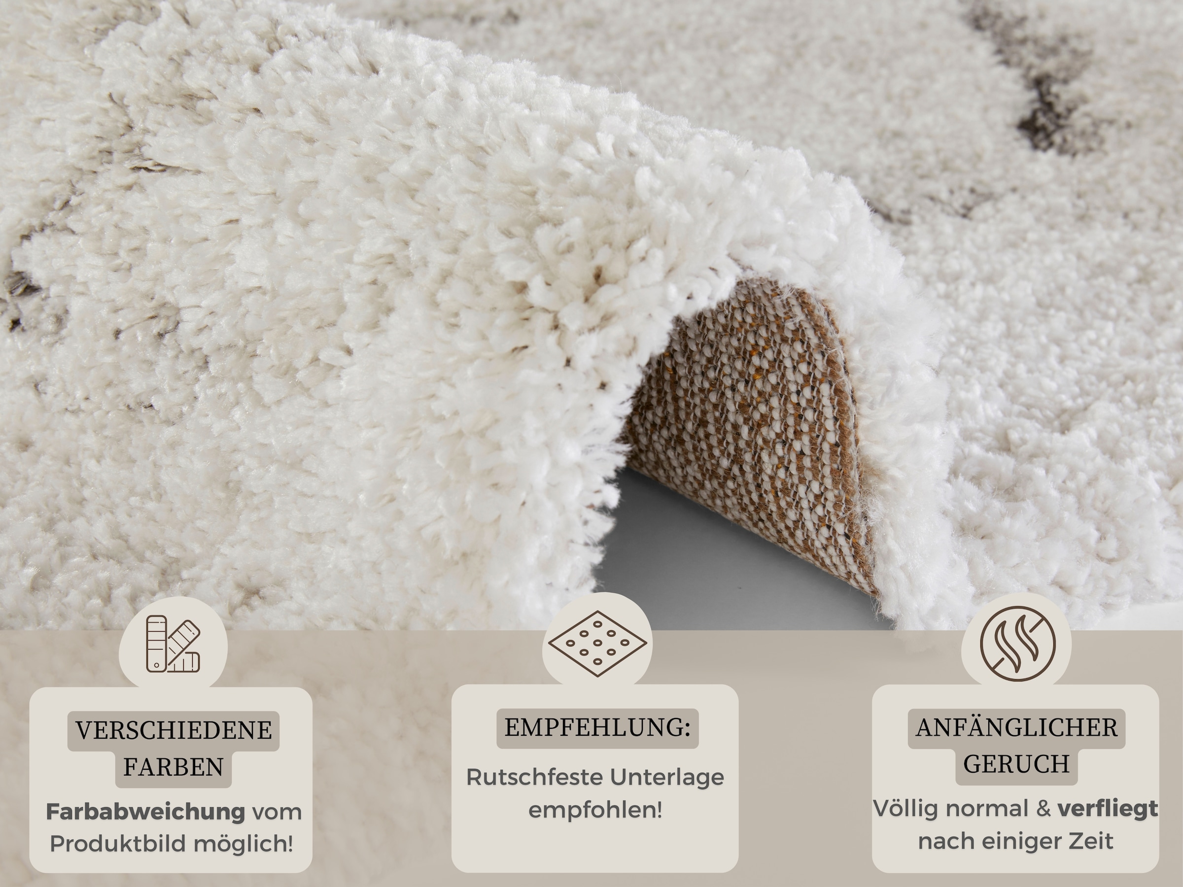 HANSE Home Hochflor-Teppich »MAYRIN«, rechteckig, 30 mm Höhe, Hochflor, Teppich, Shaggy, Flokati, Weich, Marmor-Optik, Wohnzimmer