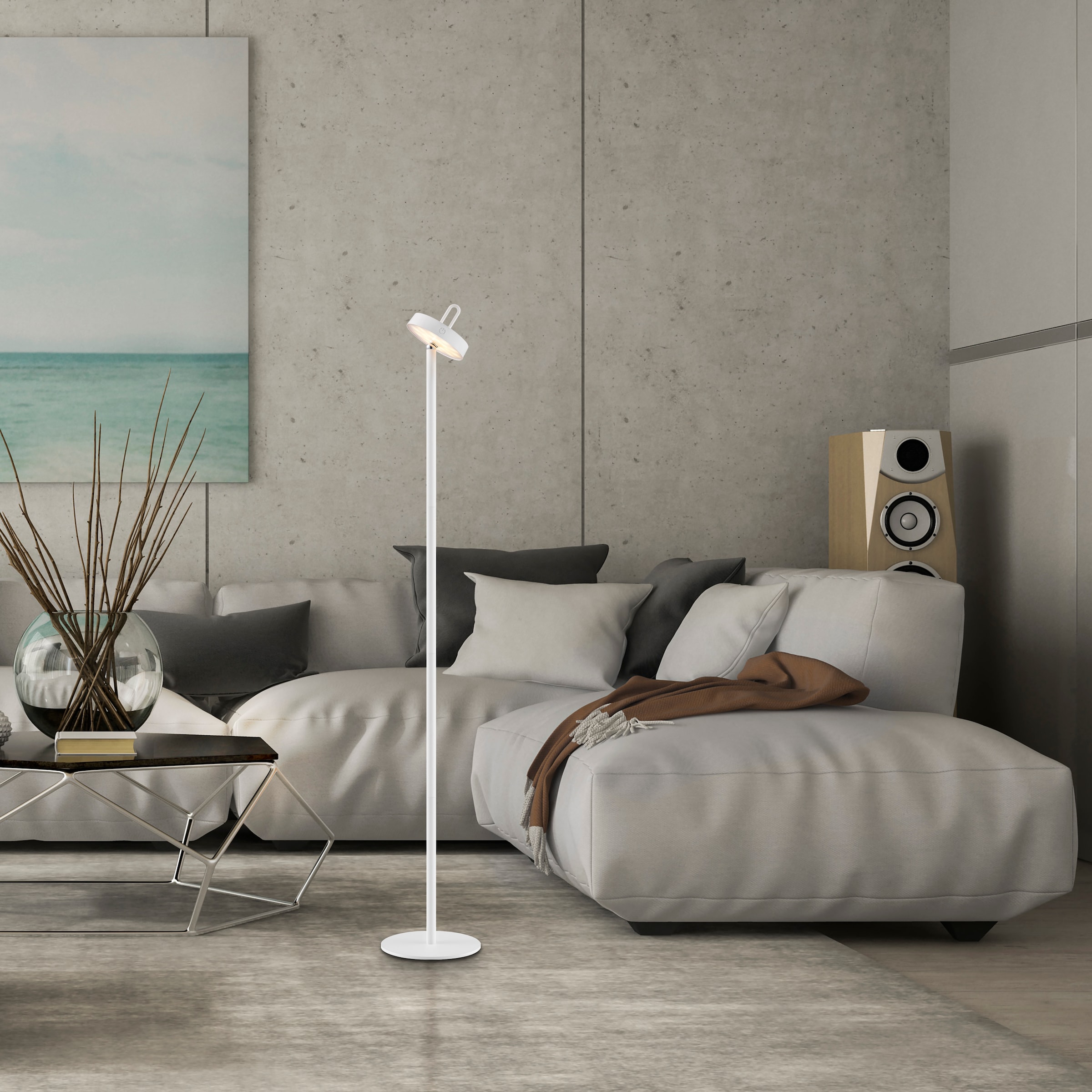 JUST LIGHT Stehlampe »AMAG«, 1 flammig, Leuchtmittel LED-Modul | LED fest integriert, Akkuleuchte
