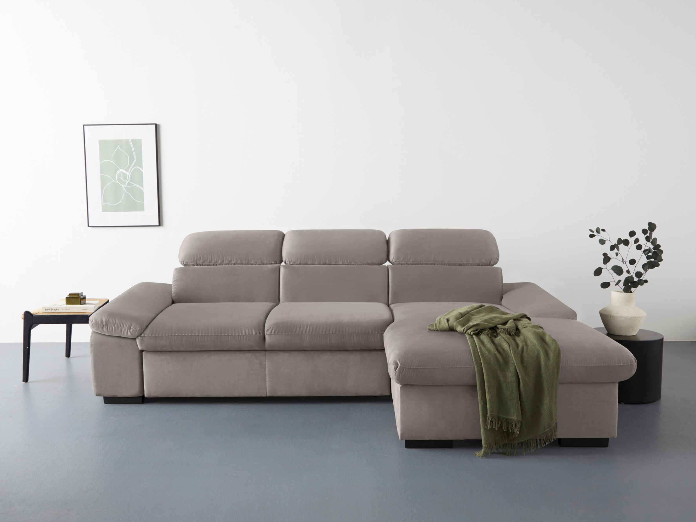 COTTA Ecksofa »Lola L-Form mit Kopfteilfunktion & Hocker«, (Set, mit Hocker günstig online kaufen