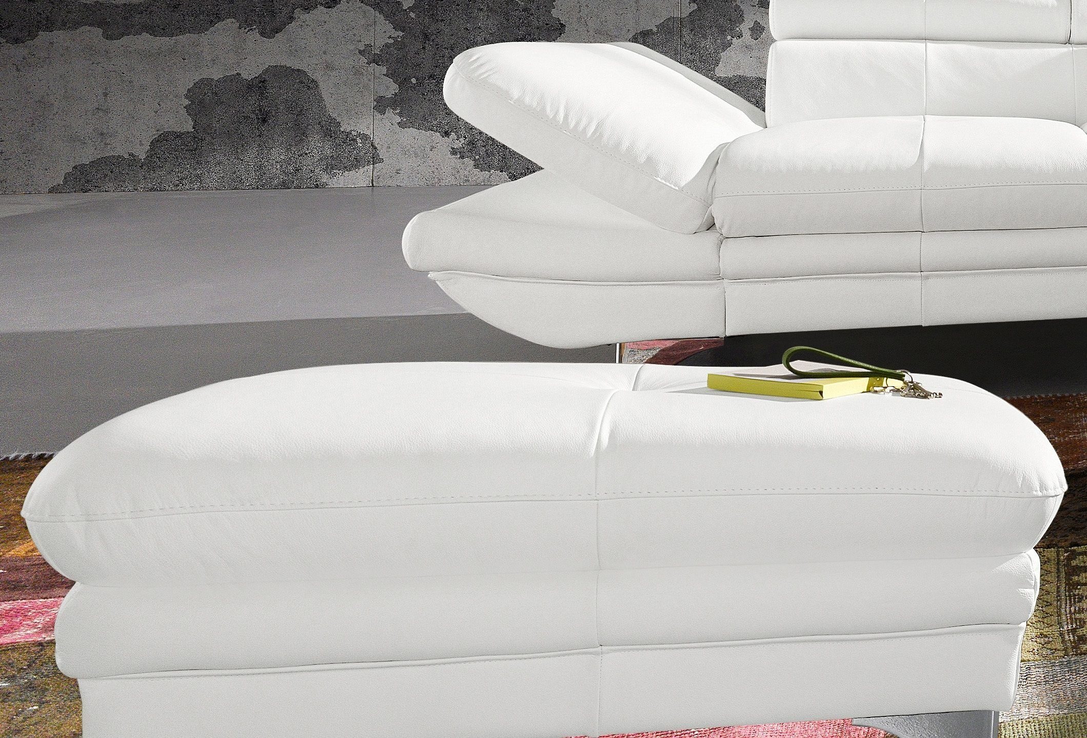 COTTA Polstergarnitur »Enterprise L-Form«, (Set), Set bestehend aus: Ecksofa mit Arm- & Kopfteilverstellung & Hocker