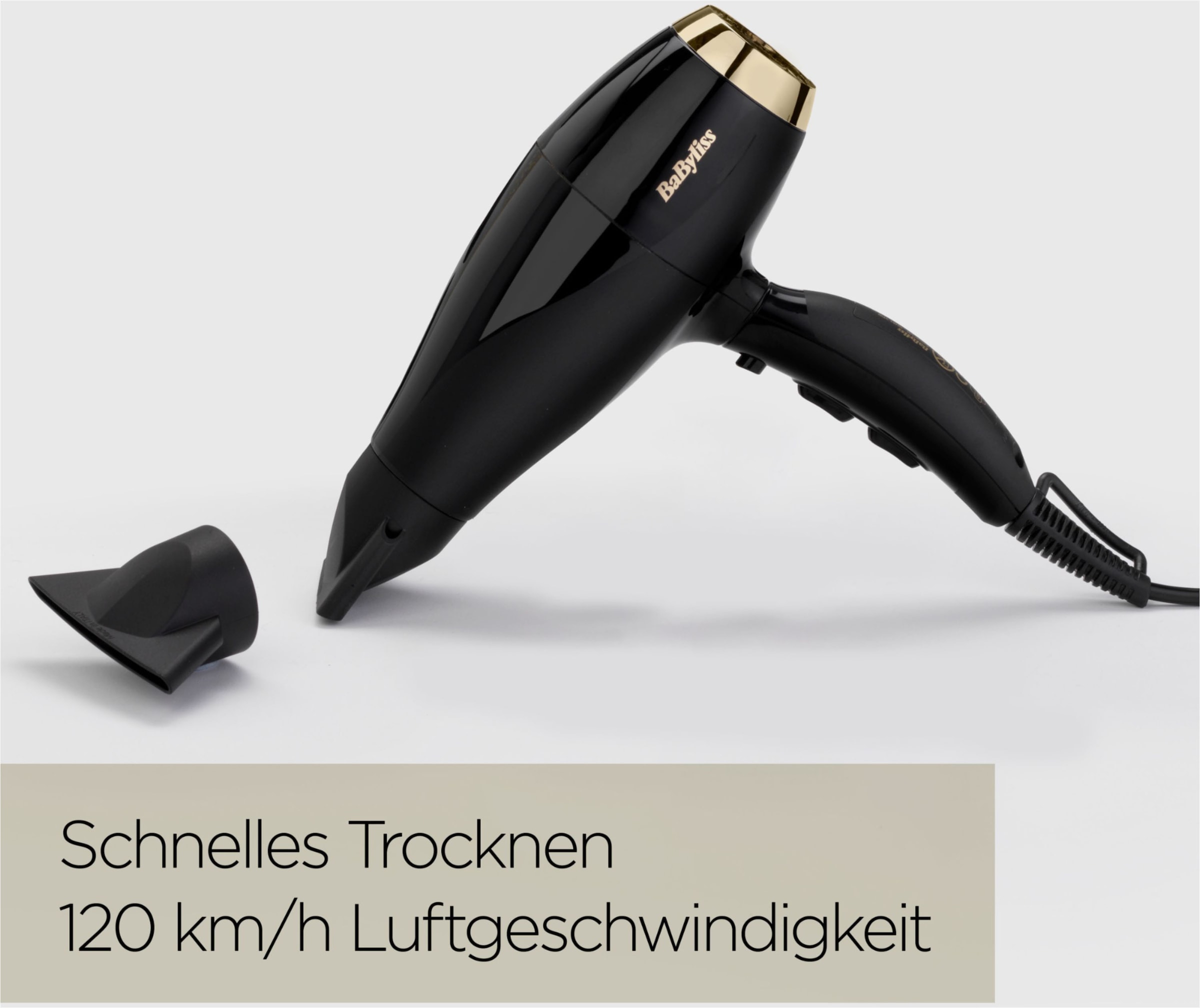 BaByliss Ionic-Haartrockner »6714E Super Pro 2300 Profi-Haartrockner, 6714E« 2.300 W 2 Aufsätze 2300W, Ionen-Technologie, Föhn mit 2 Aufsätzen, Made in Italy