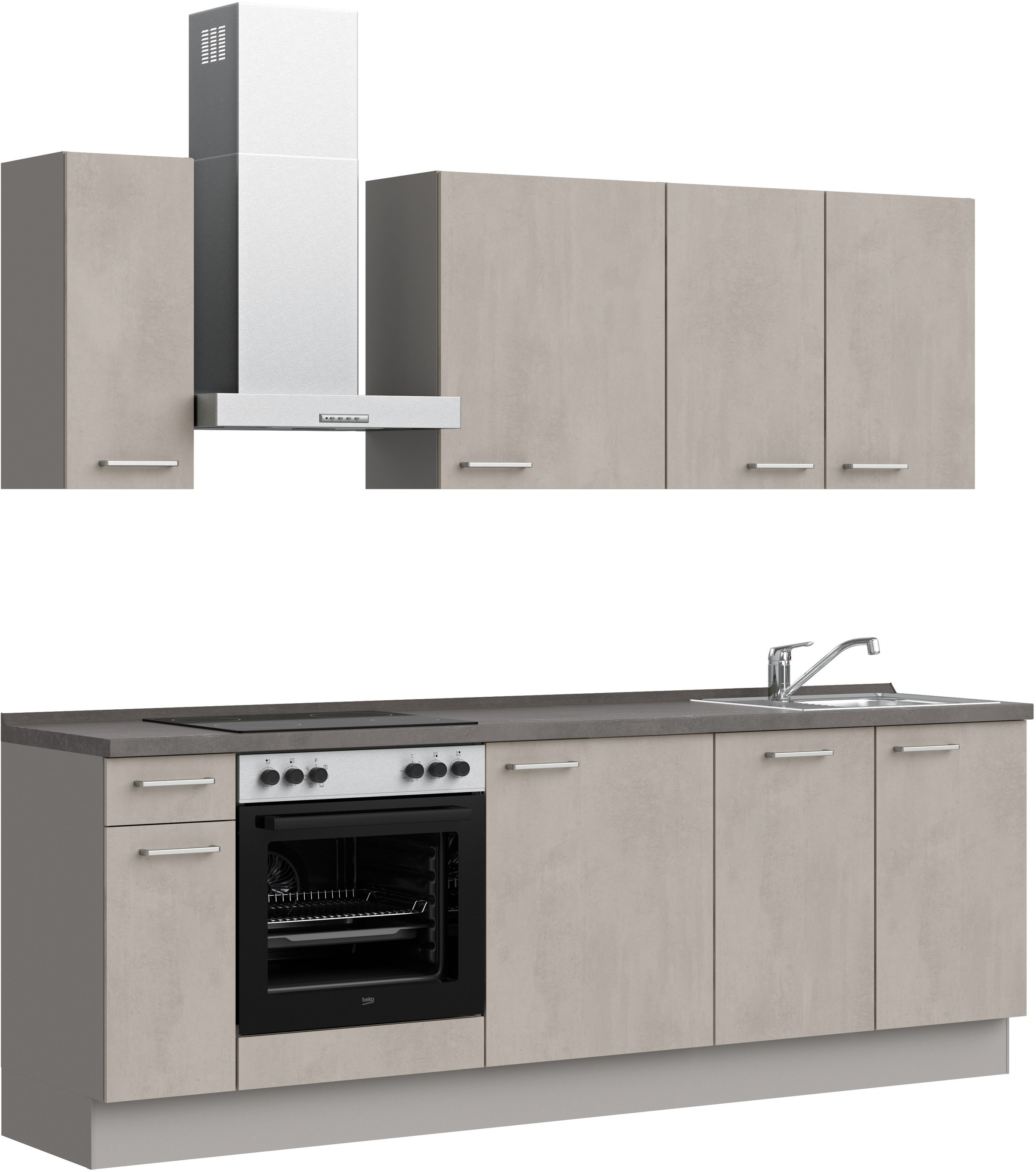 nobilia® Küchenzeile »"Riva I"«, vormontiert, Ausrichtung wählbar, Breite 240 cm, wahlw. mit E-Geräten