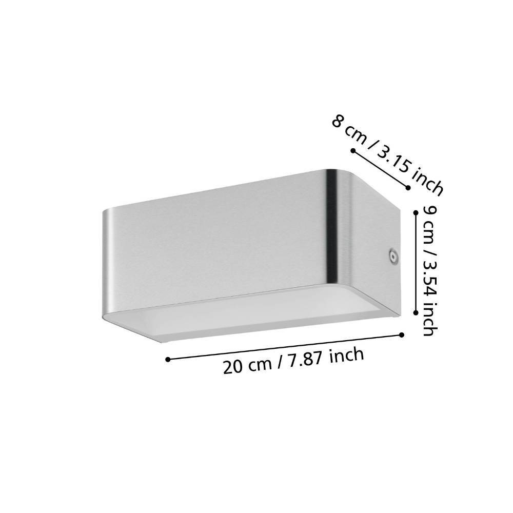 EGLO Wandleuchte »SANIA 4 Wandlampe, Wandstrahler, Flurlampe, nickel-matt, LED, modern«, 1 flammig, Leuchtmittel LED-Board | LED fest integriert, Wohnzimmer, Esszimmer, Flur, minimalistisch, indirektes Licht, 20x8cm