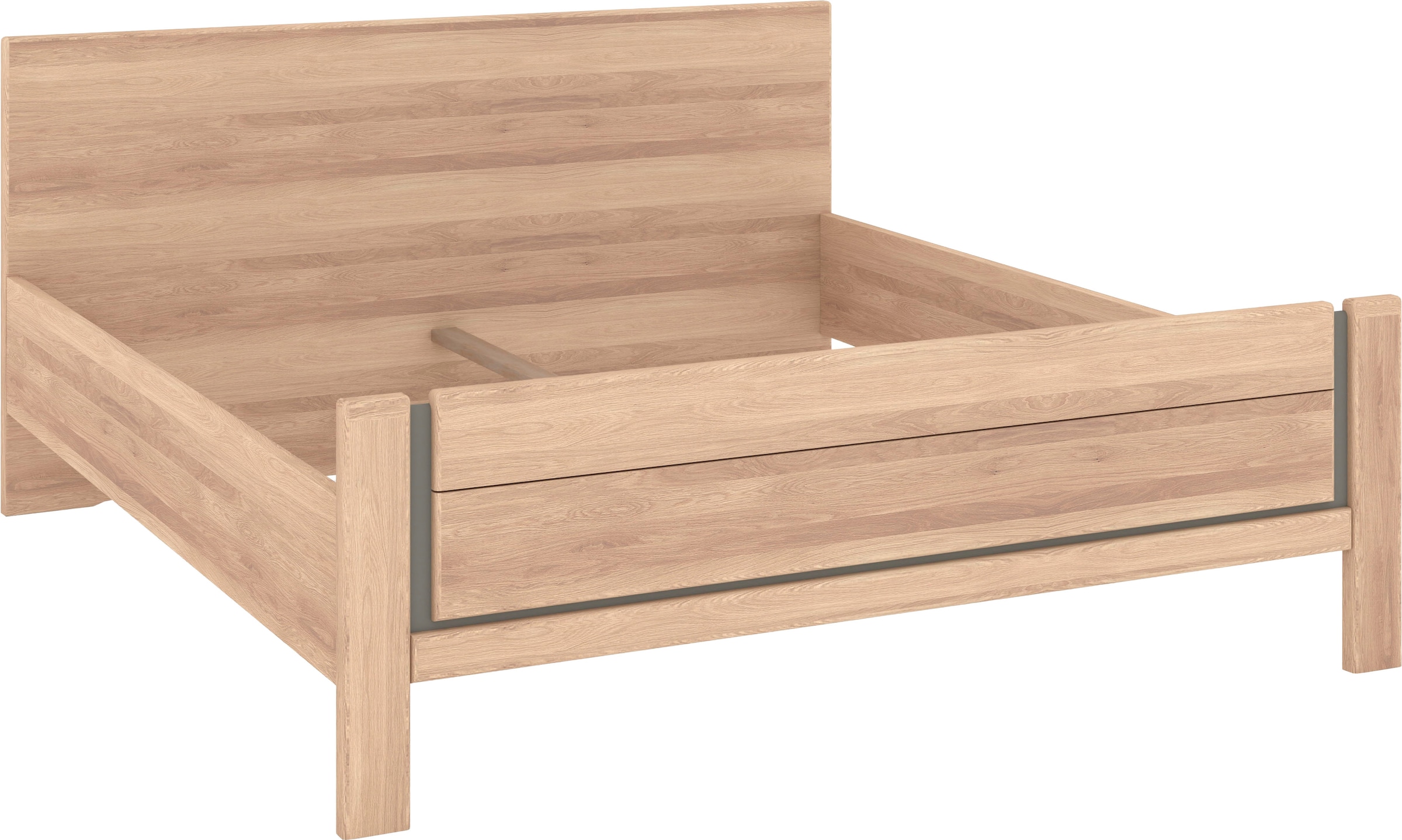 Musterring Holzbett »Sorrent, Bettgestell, Bettrahmen, teilmassiv Eiche«, (MADE IN GERMANY), Eiche teilmassiv, Liegehöhenverstellung, Stollenfußteil