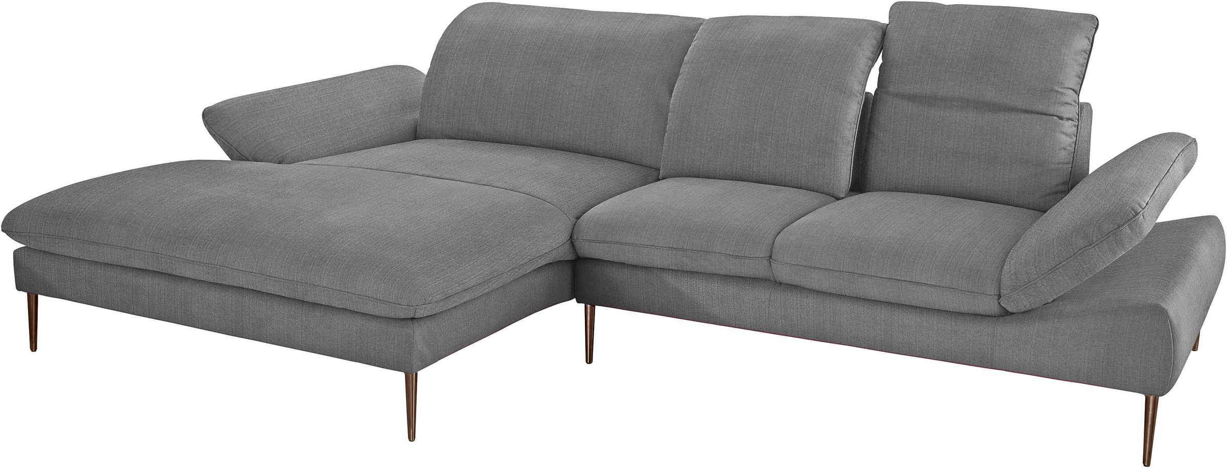 W.SCHILLIG Ecksofa »enjoy&MORE, Designsofa, bequem, zeitlos und elegant, L-Form«, Sitztiefenverstellung, Füße bronze pulverbeschichtet, Breite 310 cm