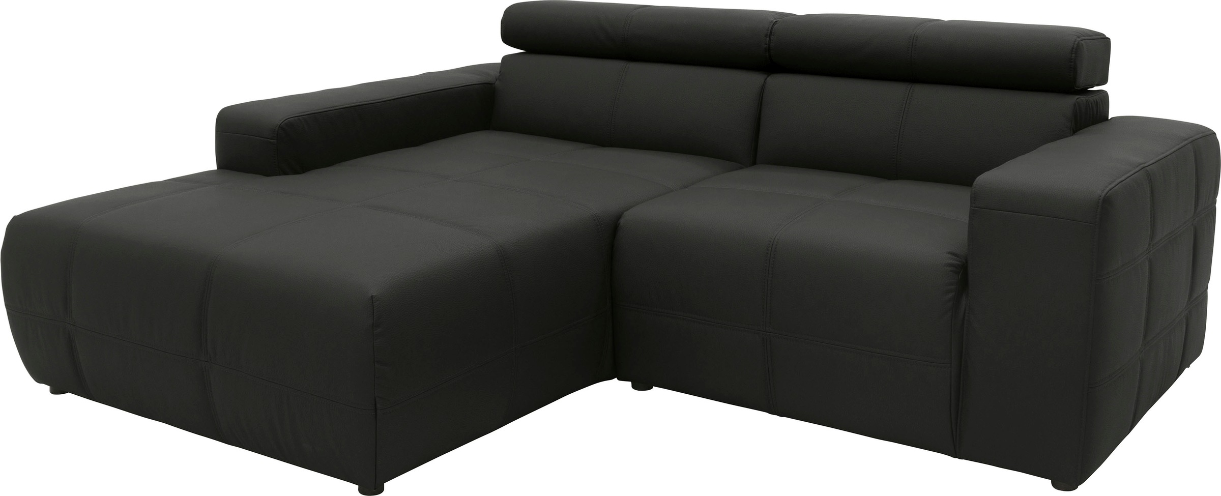 DOMO collection Ecksofa »Brandon, inkl. Kopfteilverstellung, B/T/H: 214/100/80 cm, L-Form«, Mit Kopfteilverstellung, auch in Leder und Cord, L-Form